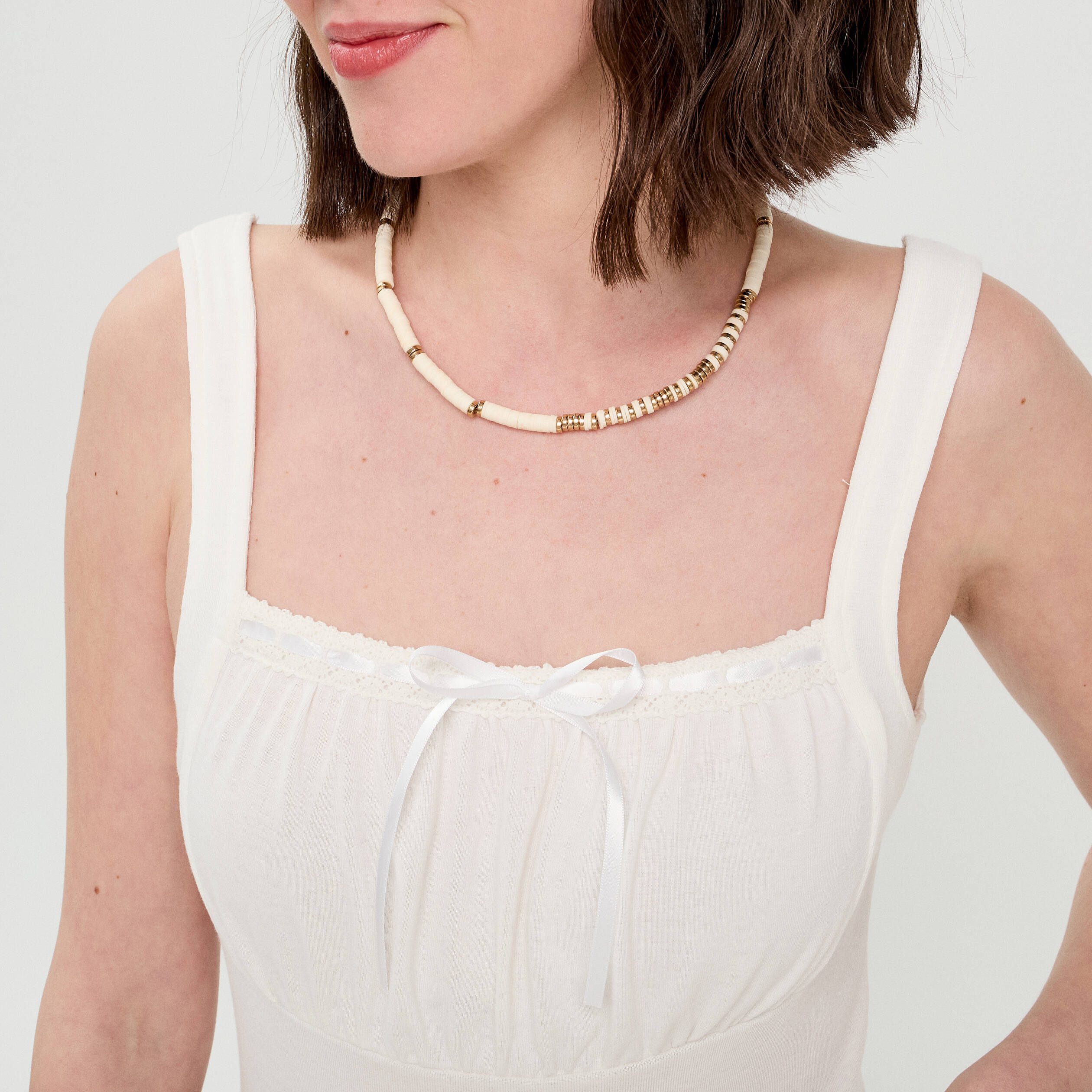 Bustier avec coques blanc femme