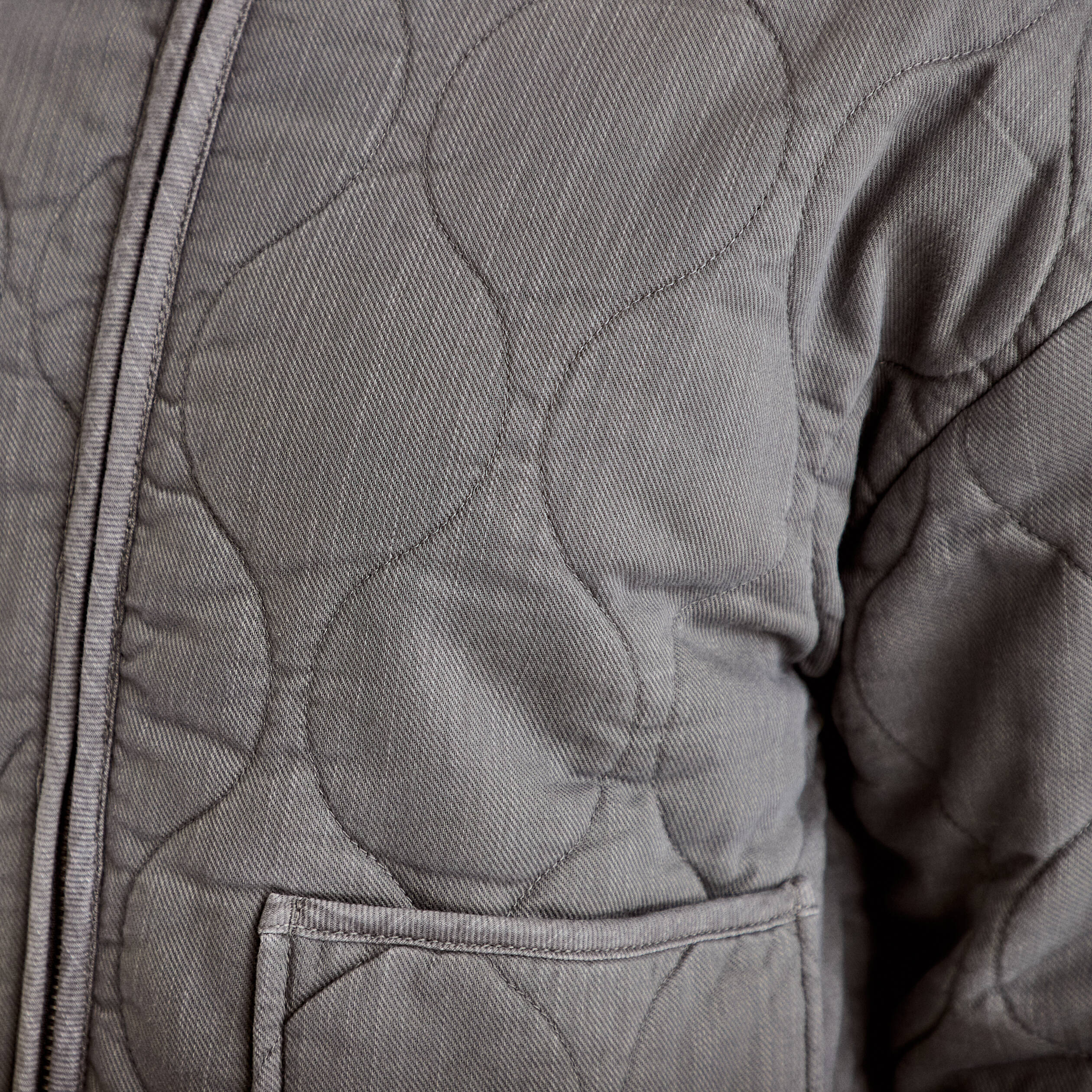 Veste matelass&eacute;e zipp&eacute;e gris clair femme