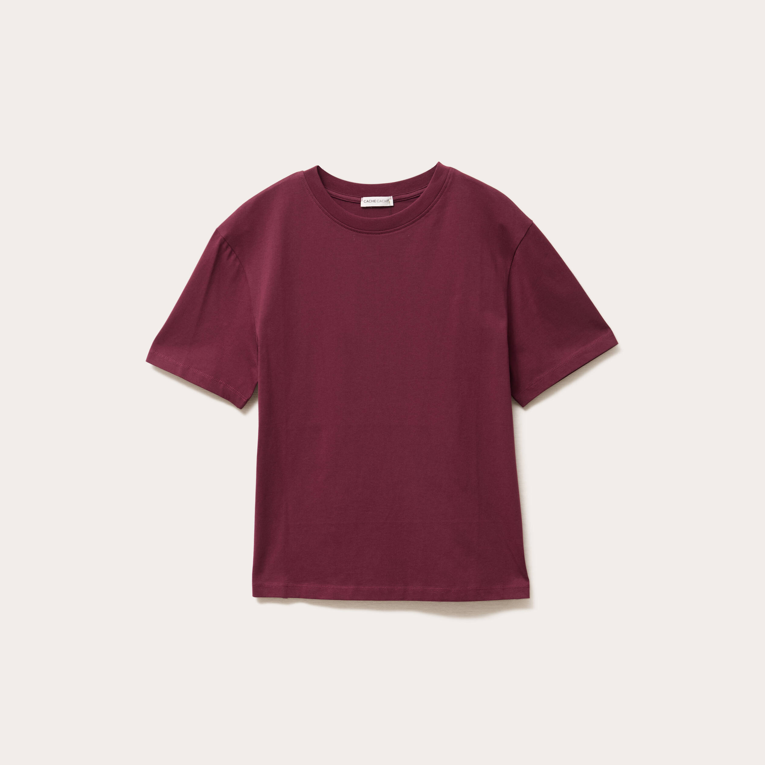 t shirt oversize col rond bordeaux femme T-shirt oversize col rond bordeaux femme