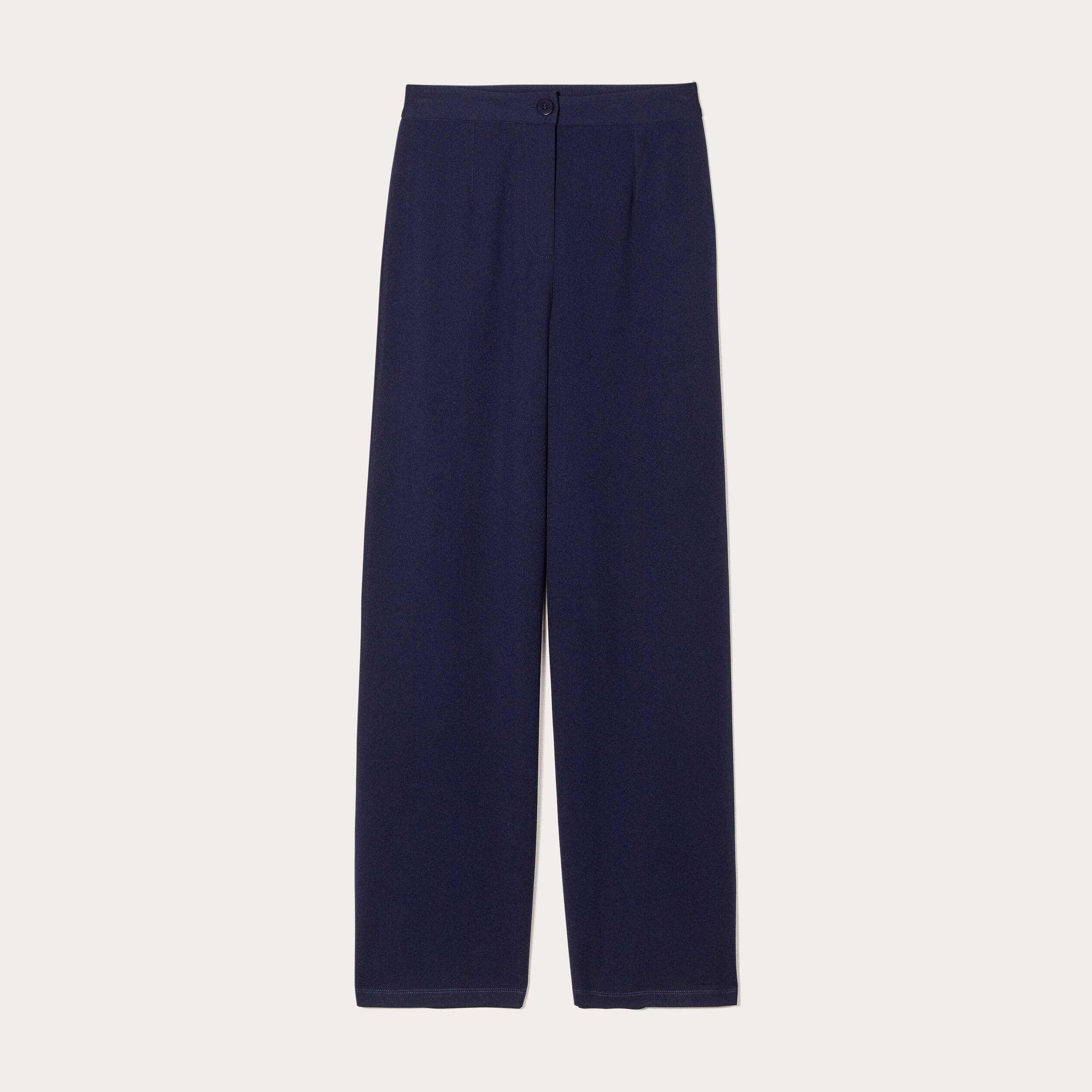 pantalon droit bleu marine femme