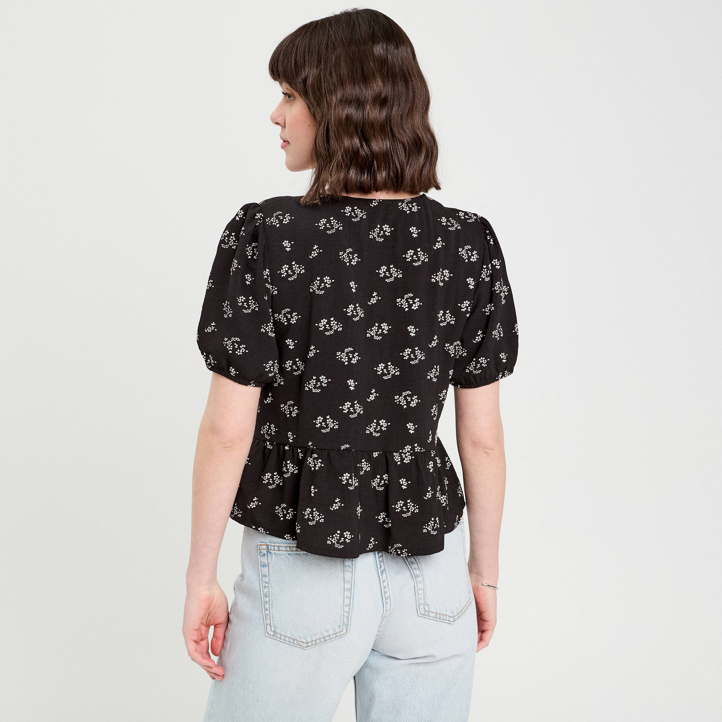 Blouse noeuds devant noir femme
