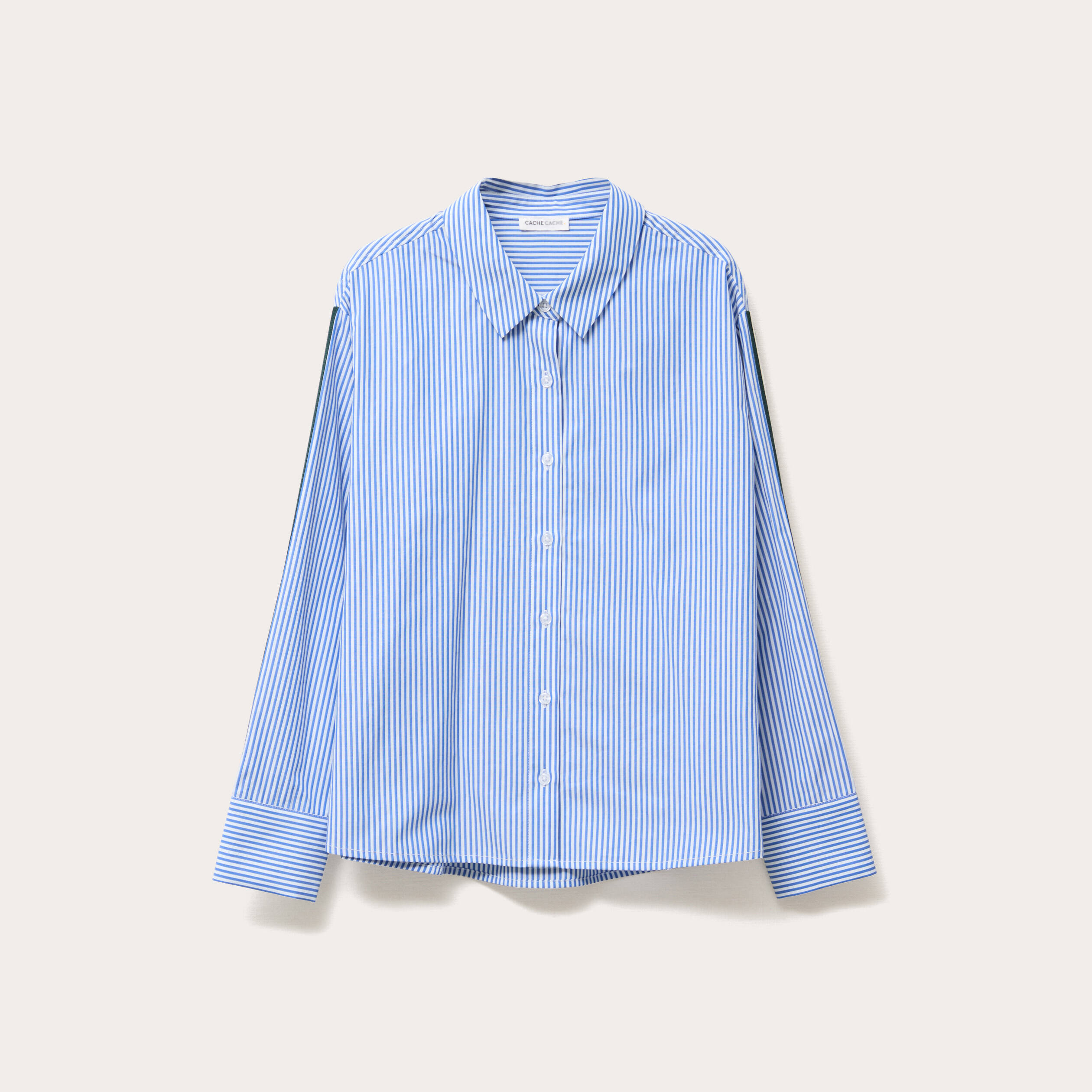 Chemise manches longues bleu femme