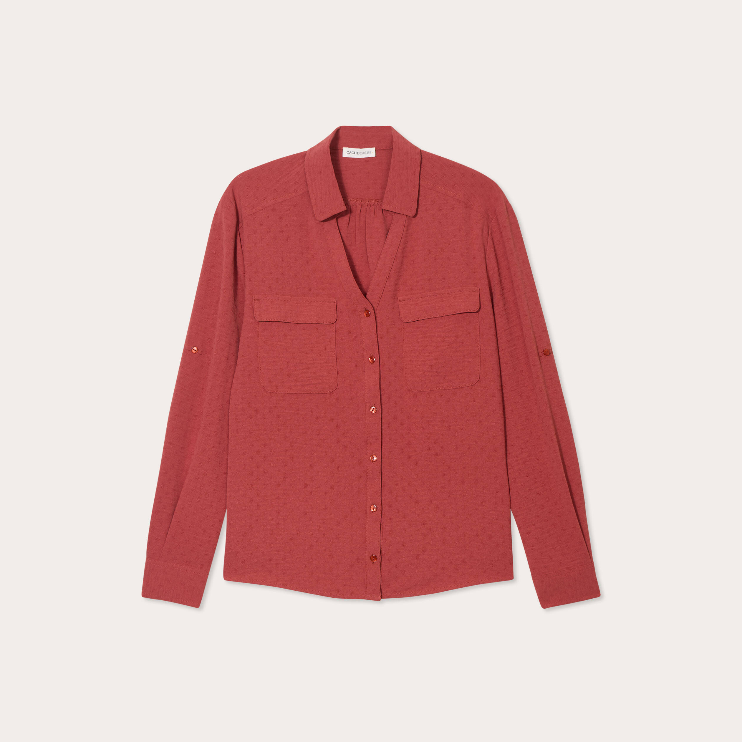 chemise manches longues vieux rose femme Chemise manches longues vieux rose femme