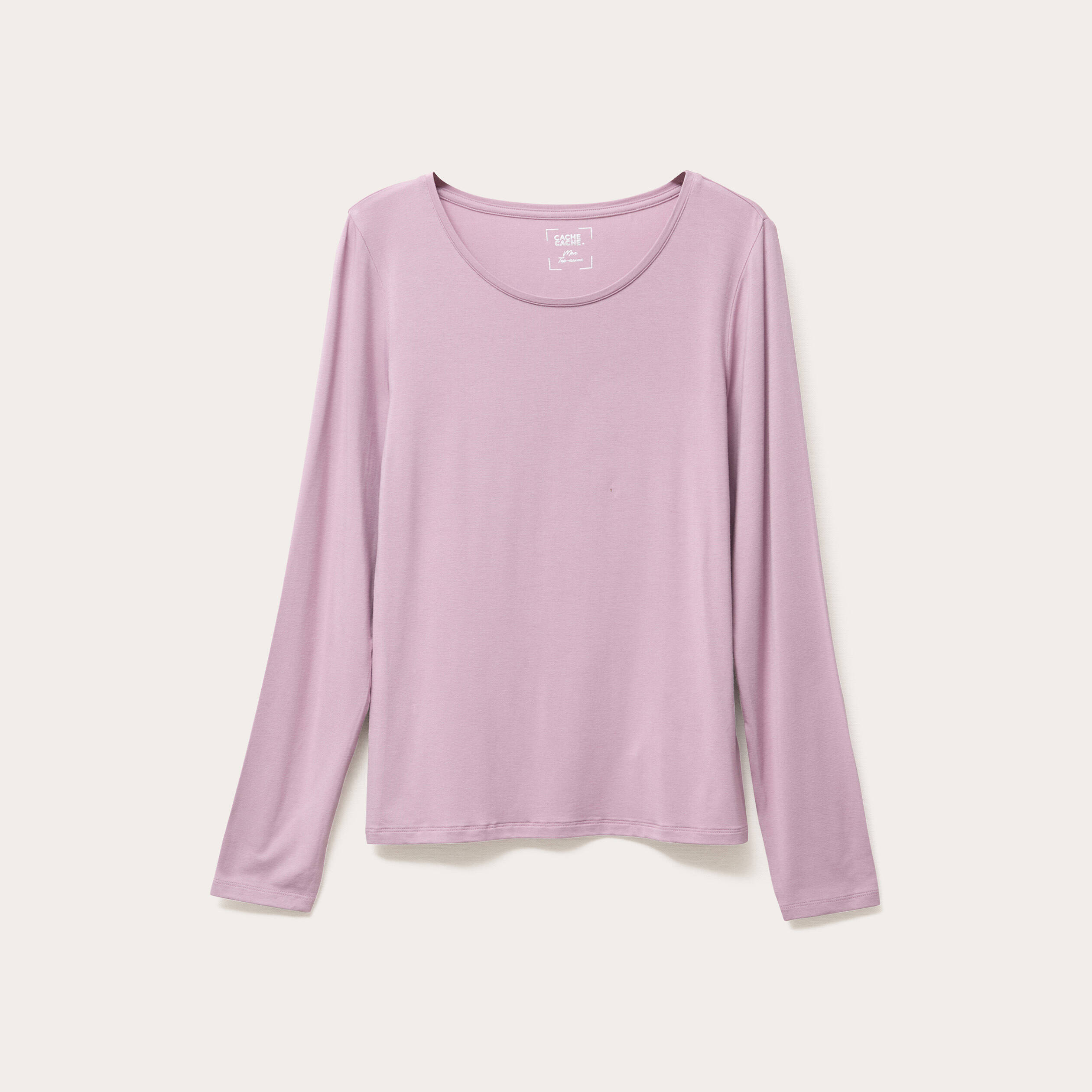 t shirt uni a manches longues vieux rose femme T-shirt uni à manches longues vieux rose femme