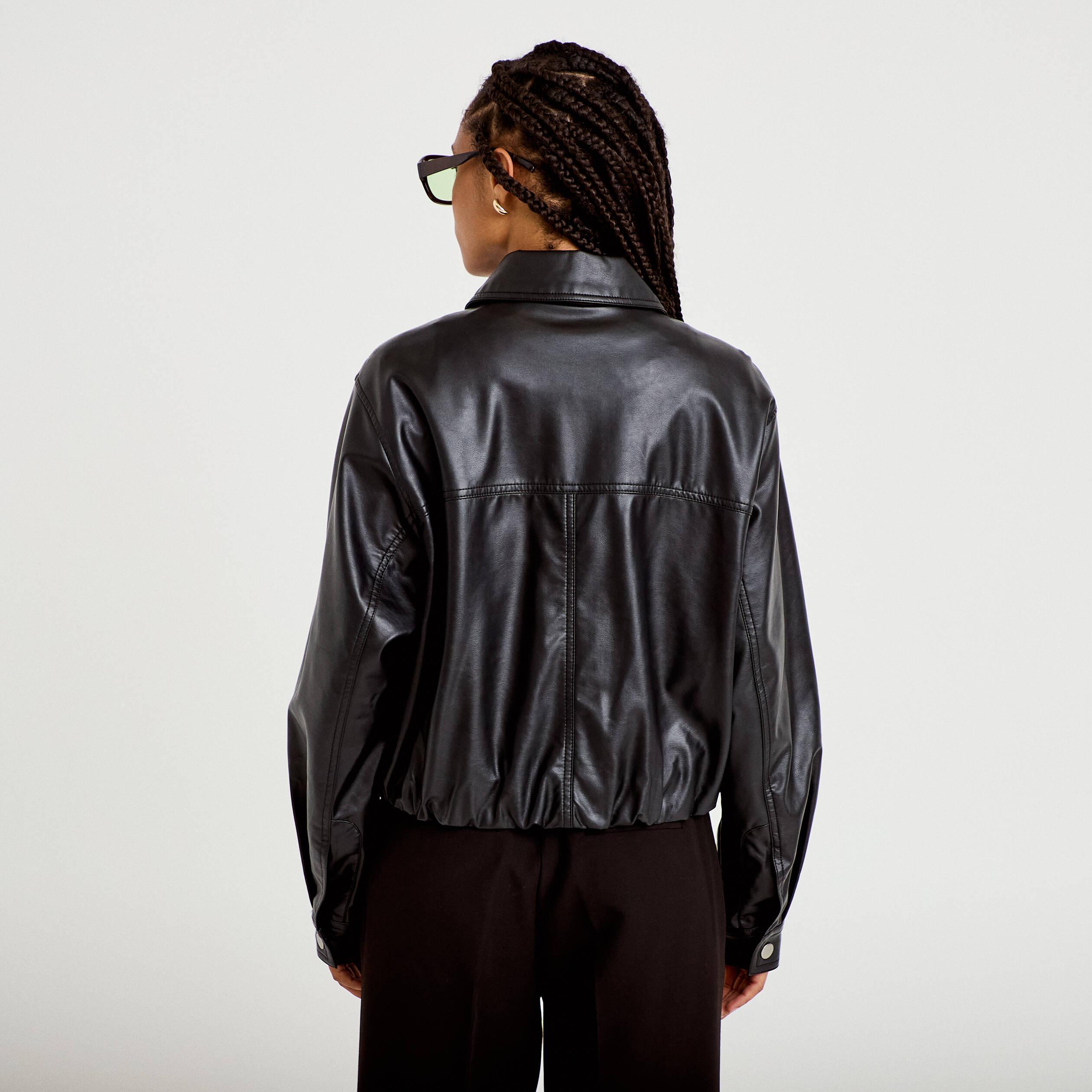 Bomber oversize noir femme