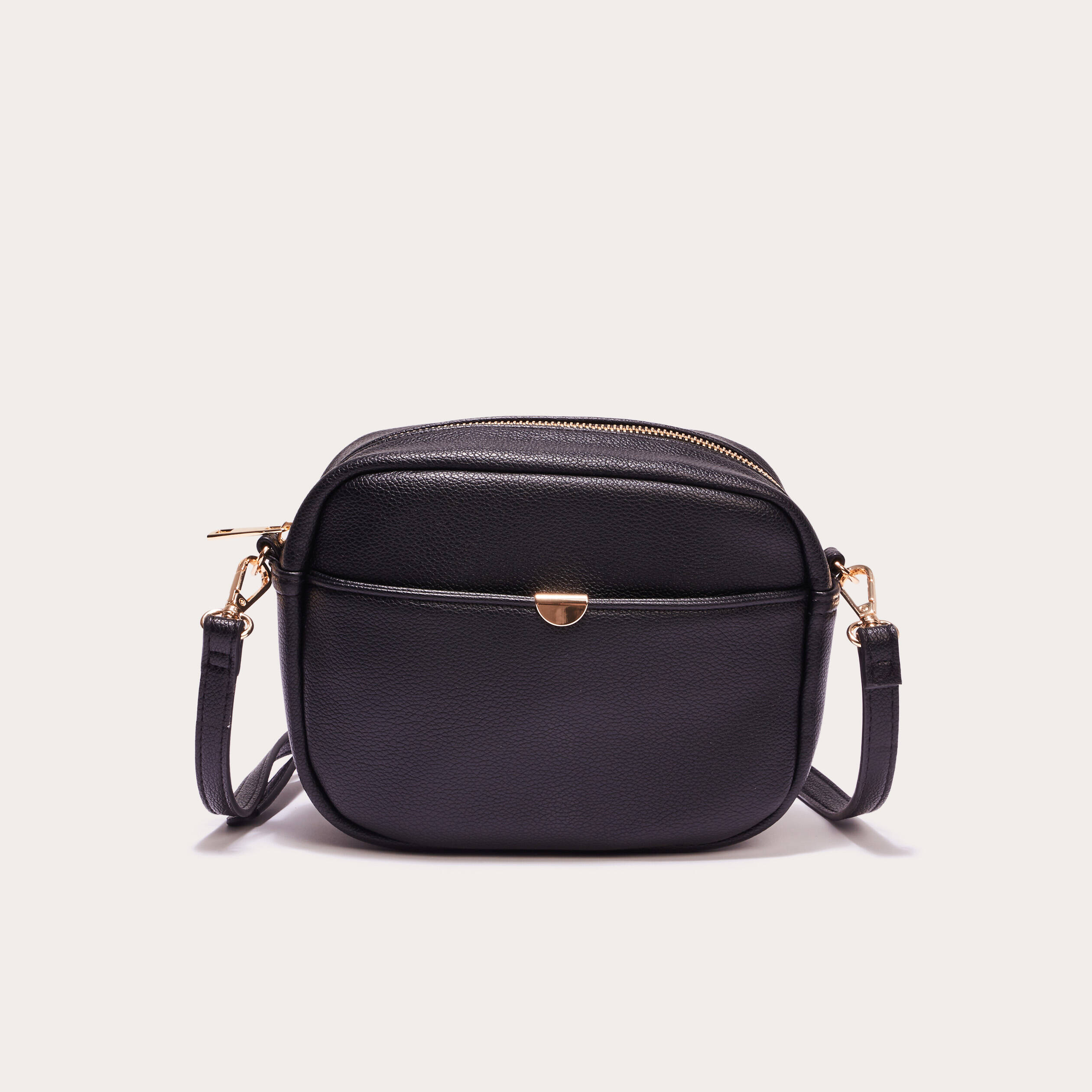 Sac bandouli&egrave;re carr&eacute; noir femme