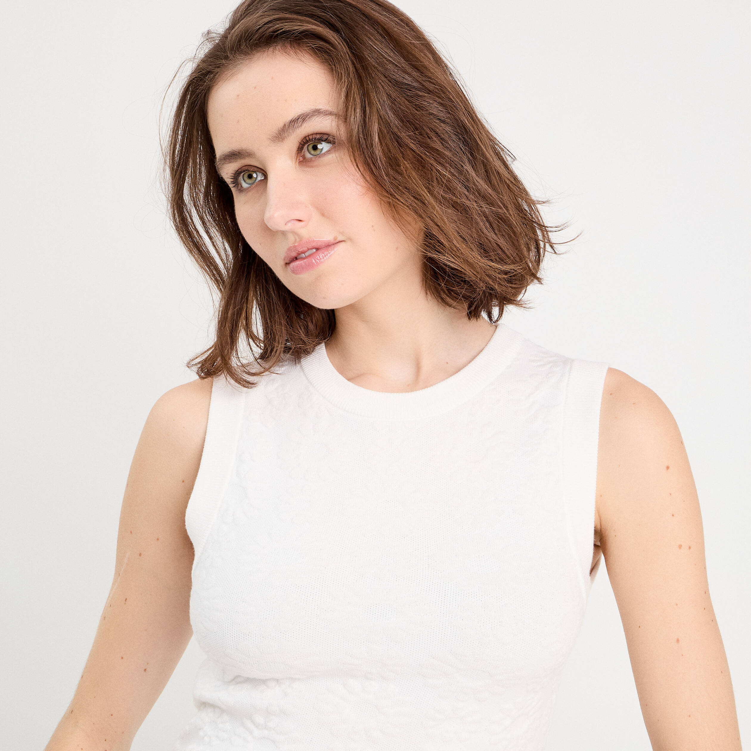 Débardeur tricot blanc femme