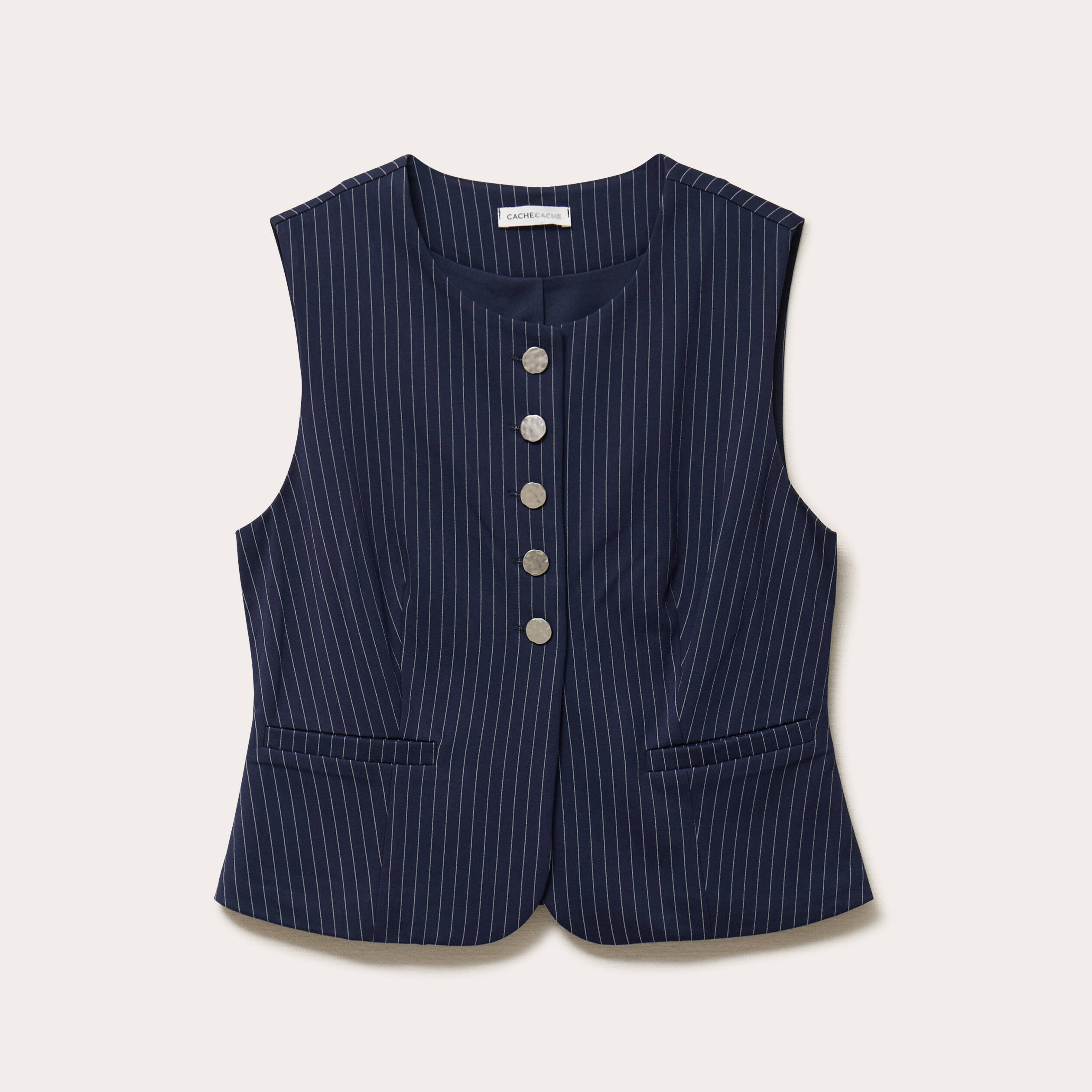 Veston sans manches bleu femme