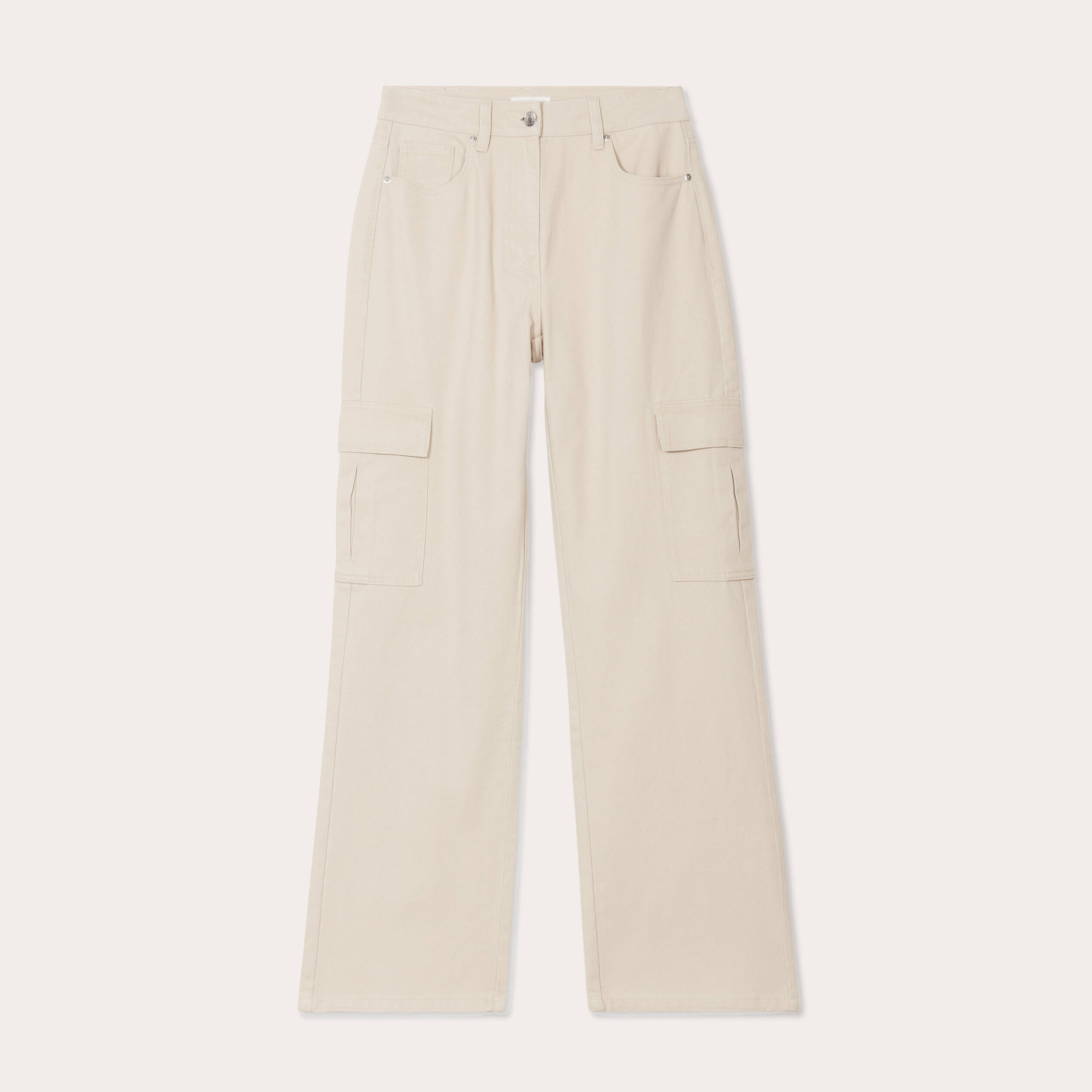 pantalon cargo large ecru femme Pantalon cargo large ecru femme