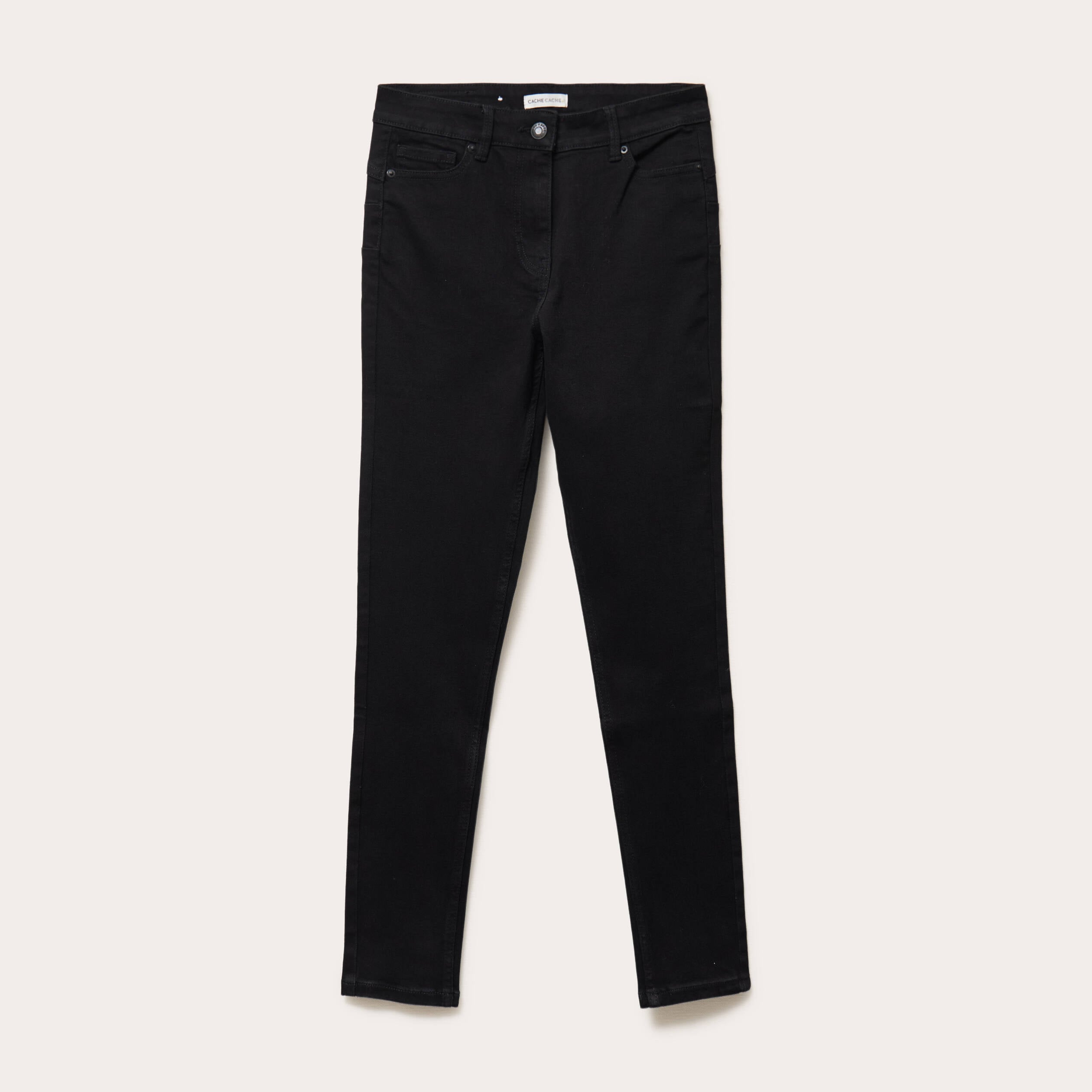 Jean skinny push-up taille standard denim noir femme