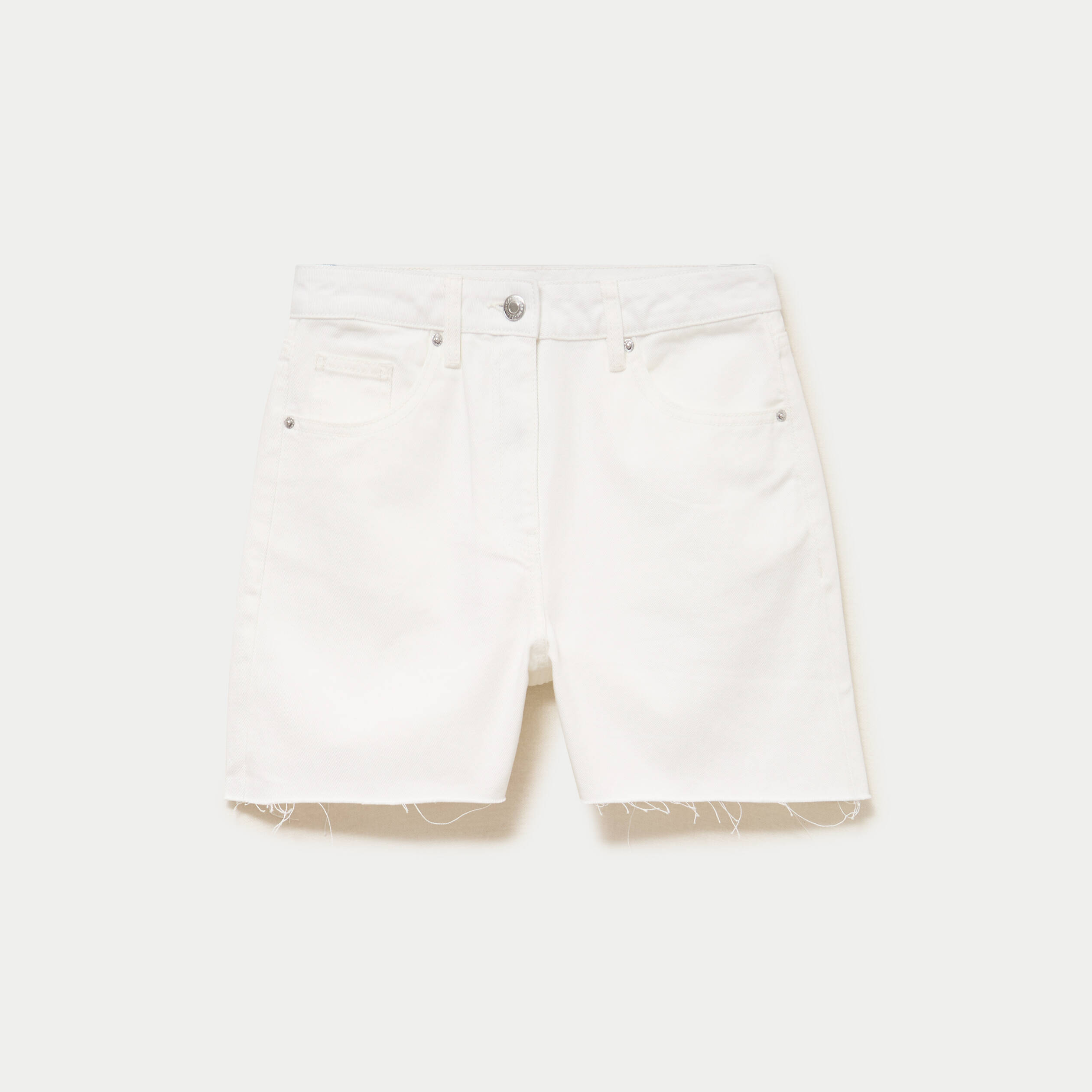Short en jean 5 poches ecru femme