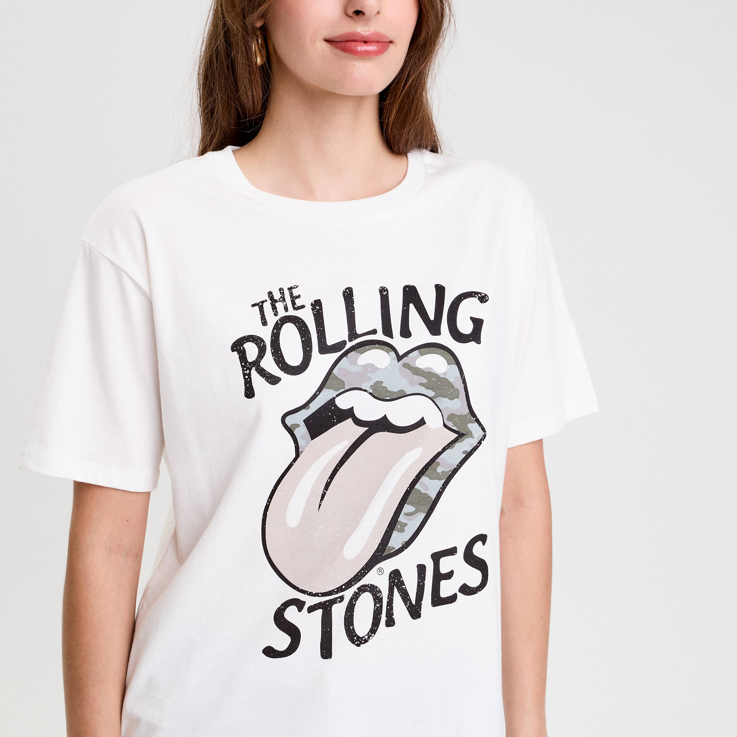 t shirt en coton manches courtes ecru femme T-shirt en coton manches courtes ecru femme