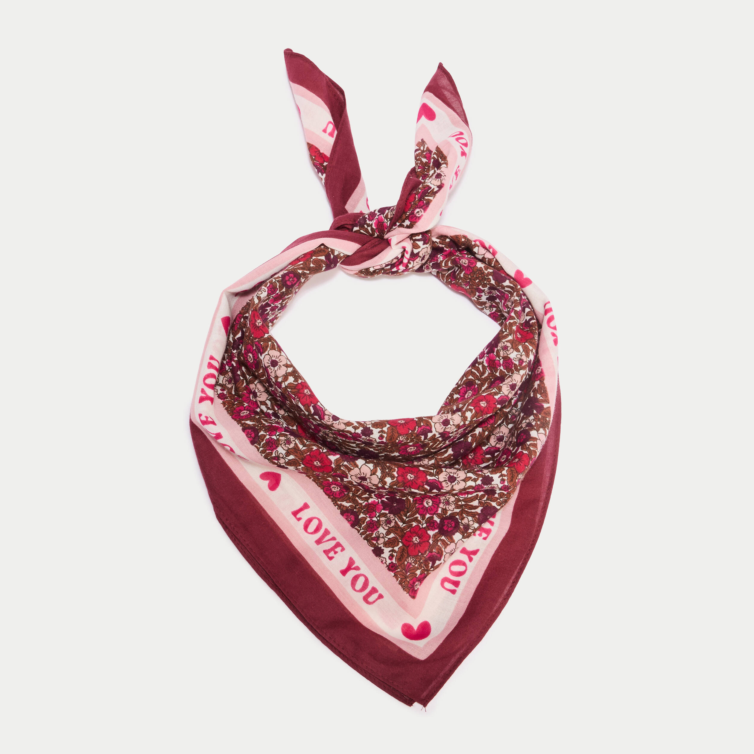 Foulard satin&eacute; soyeux rouge femme