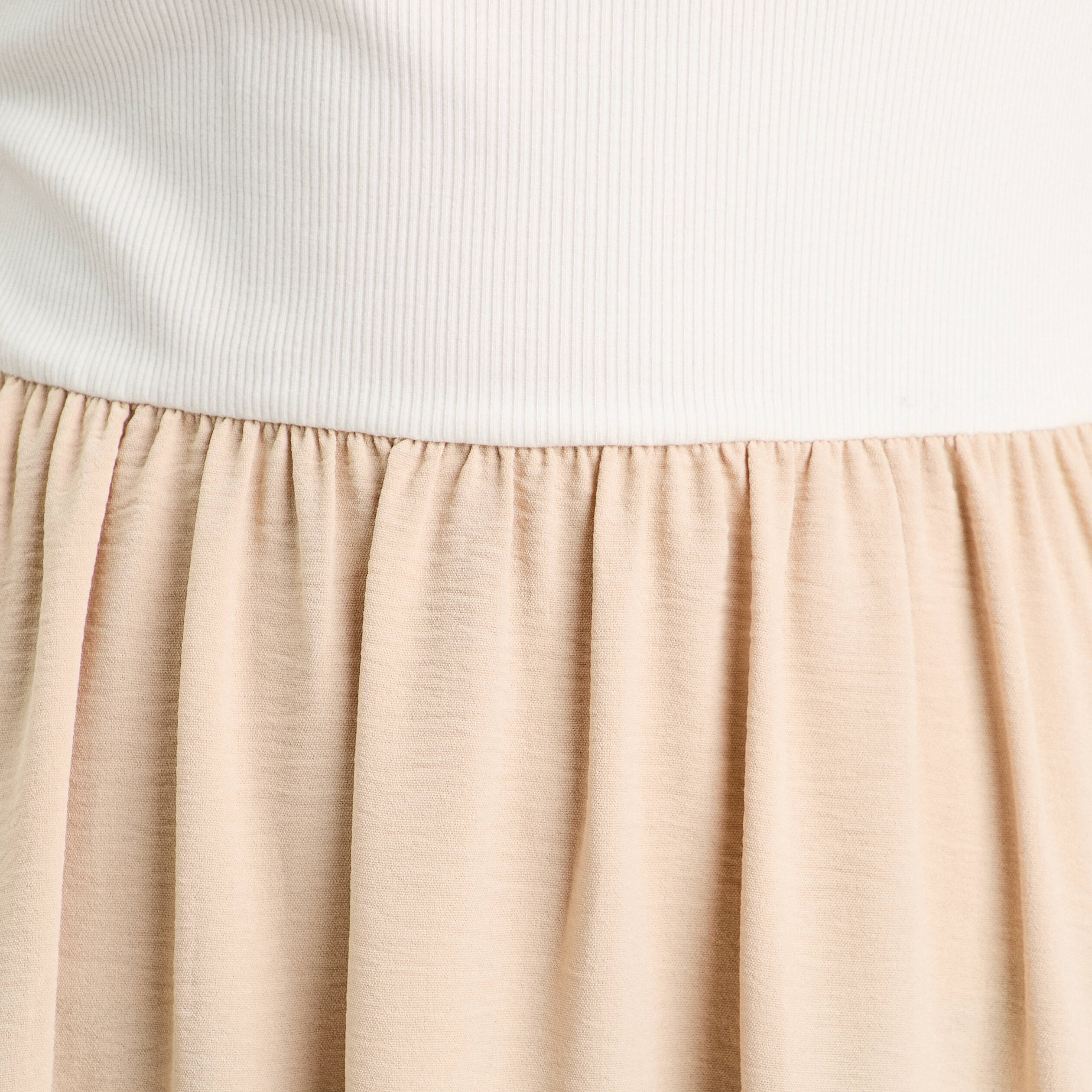 robe longue evasee 2 en 1 beige femme Robe longue évasée 2-en-1 beige femme