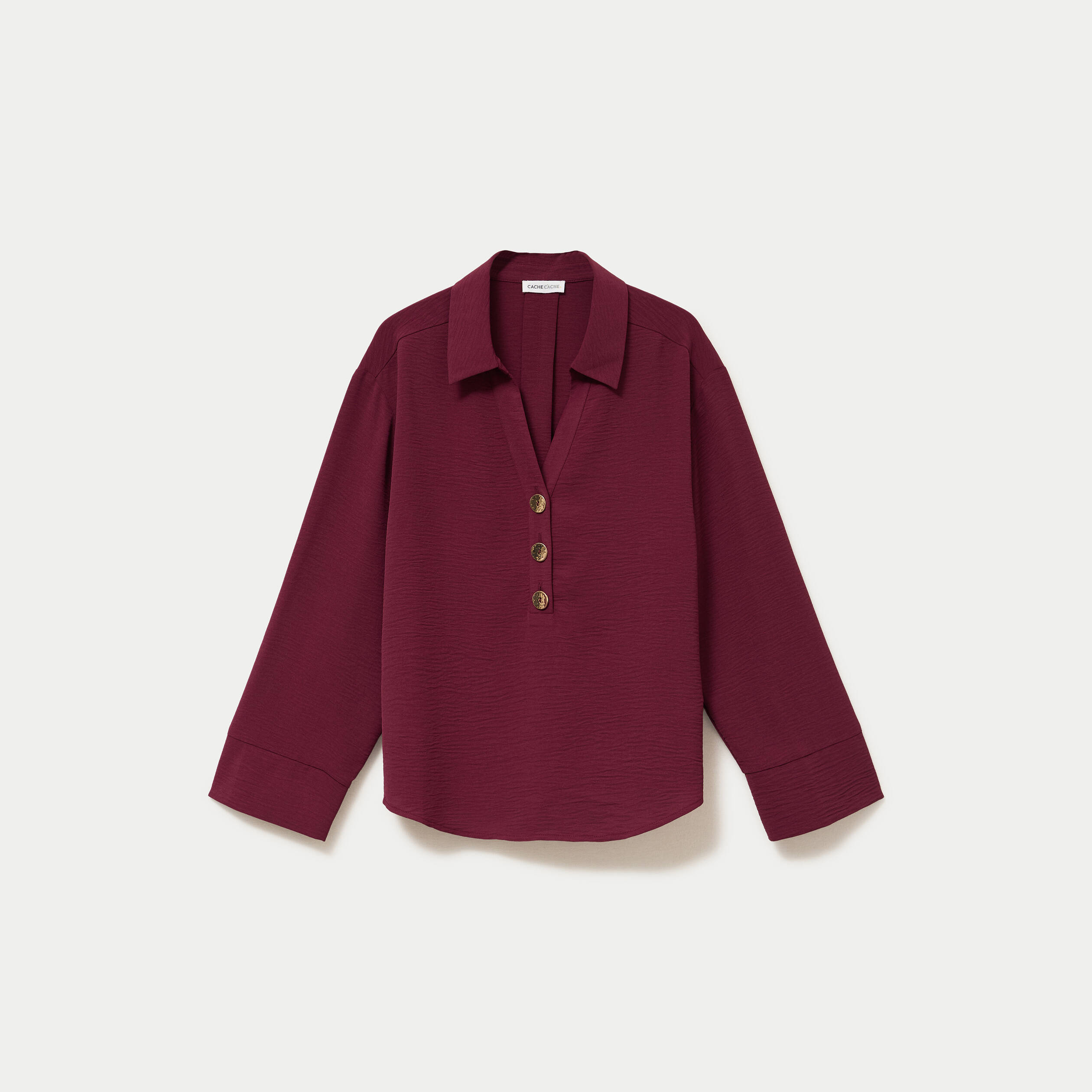 Blouse manches longues bordeaux femme