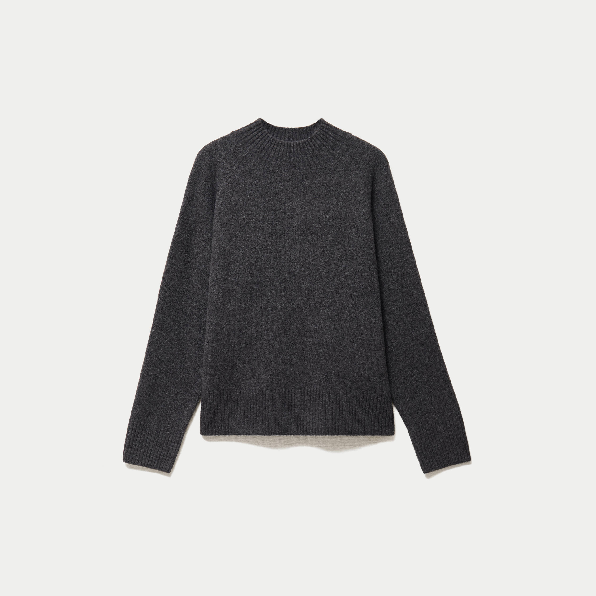 Pull col montant manches longues gris fonc&eacute; femme