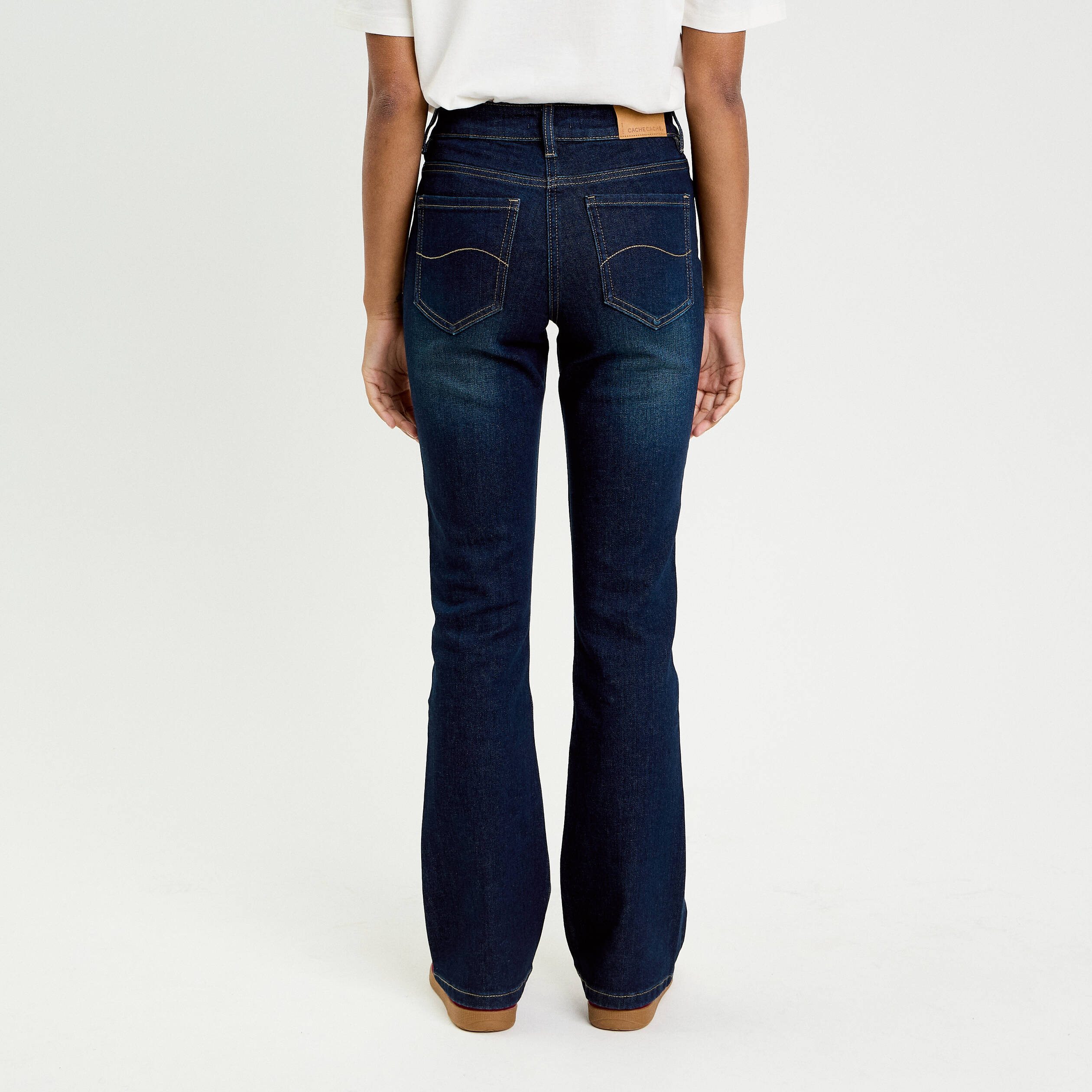 Jeans flare denim stone femme