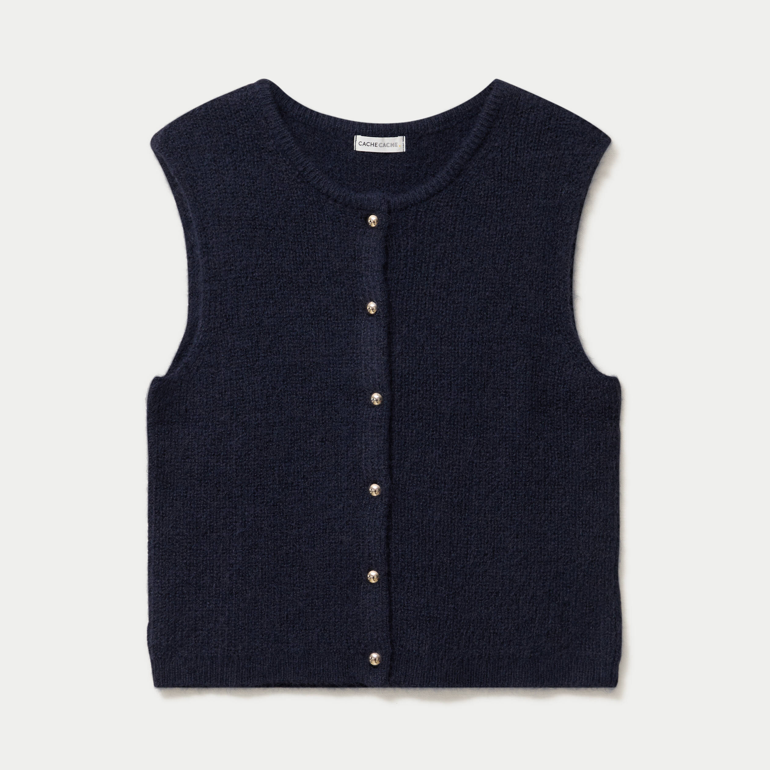 Gilet sans manches bleu marine femme