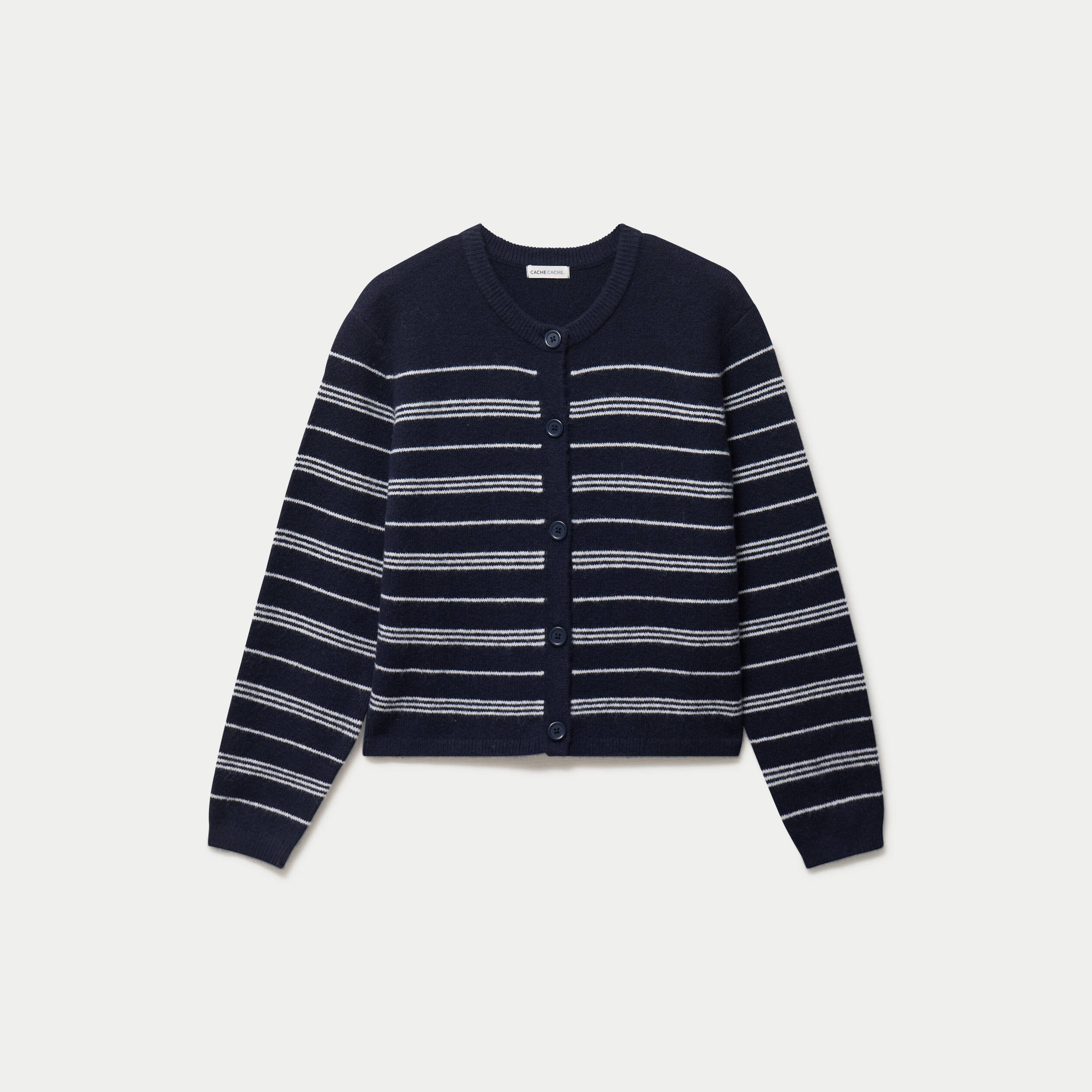 Gilet manches longues bleu marine femme