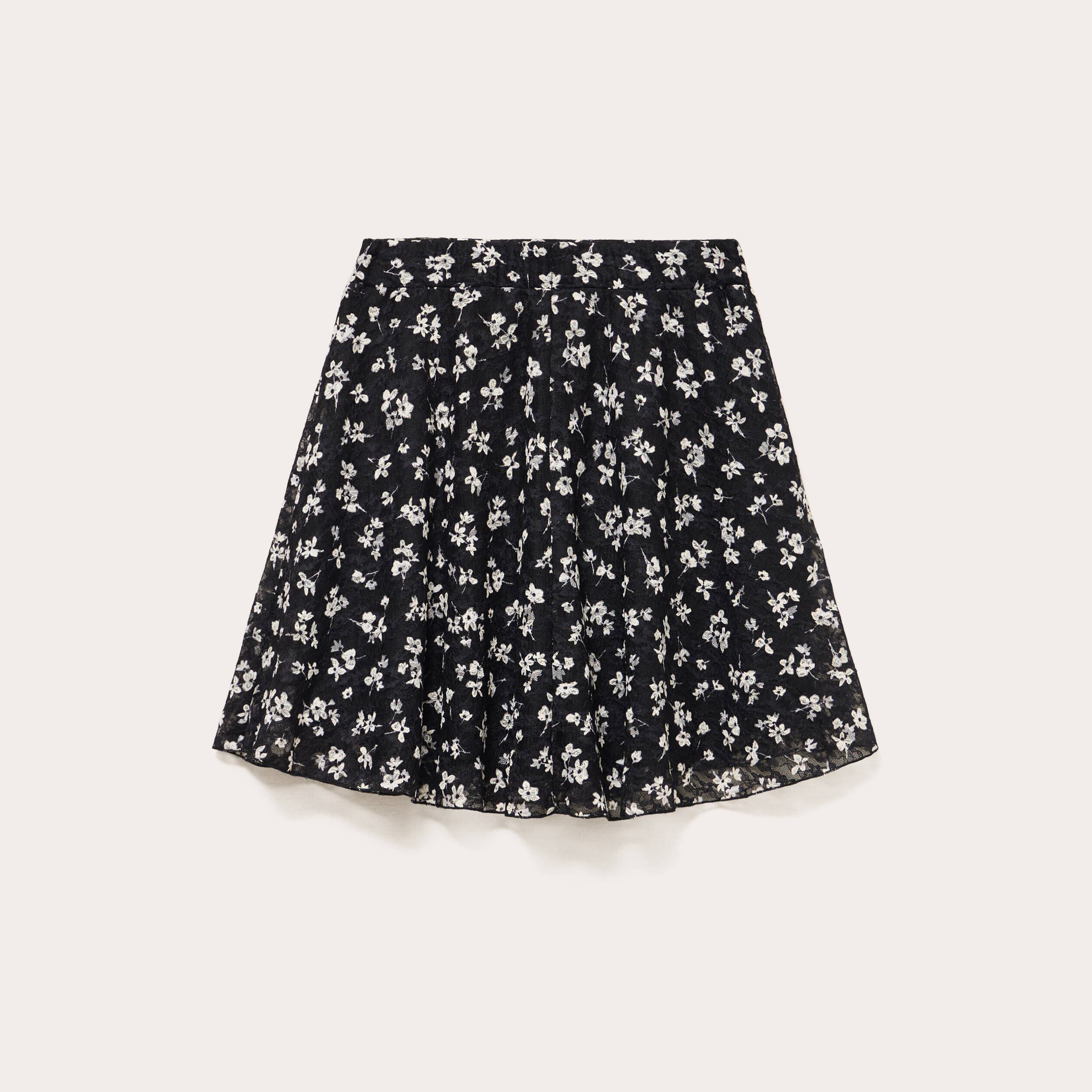 Jupe courte &eacute;vas&eacute;e en voile doubl&eacute;e noir femme