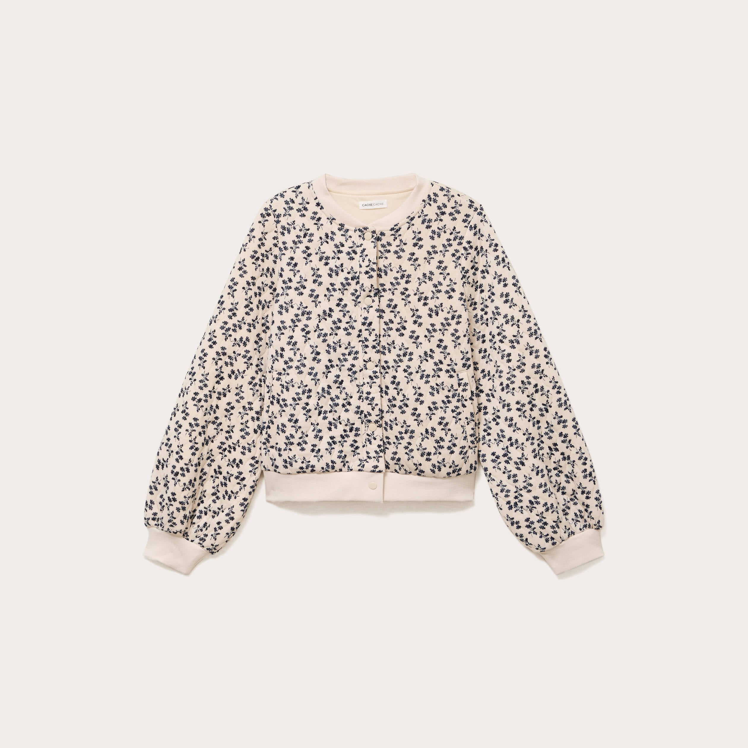 Bomber manches longues blanc femme