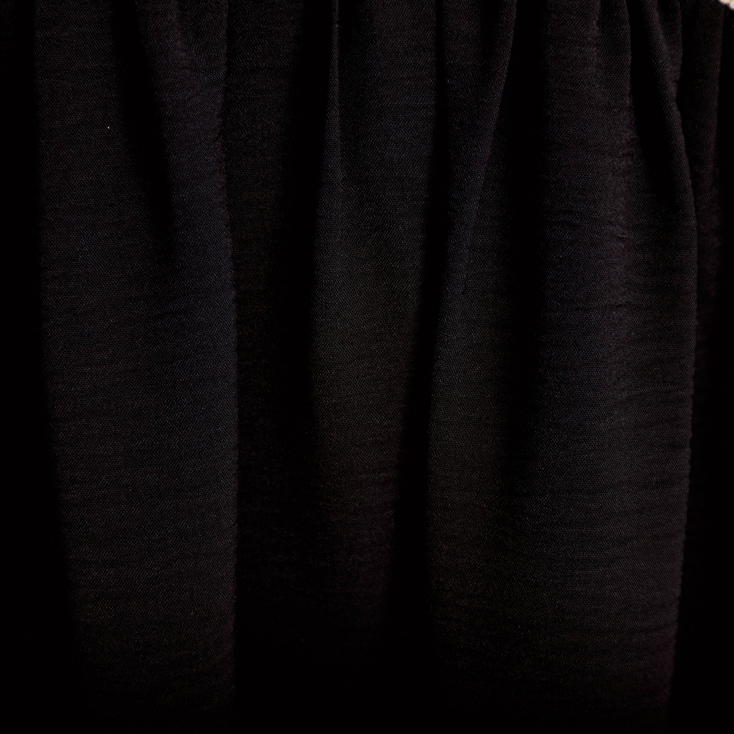 Robe droite courte col v manches 3/4 noir femme