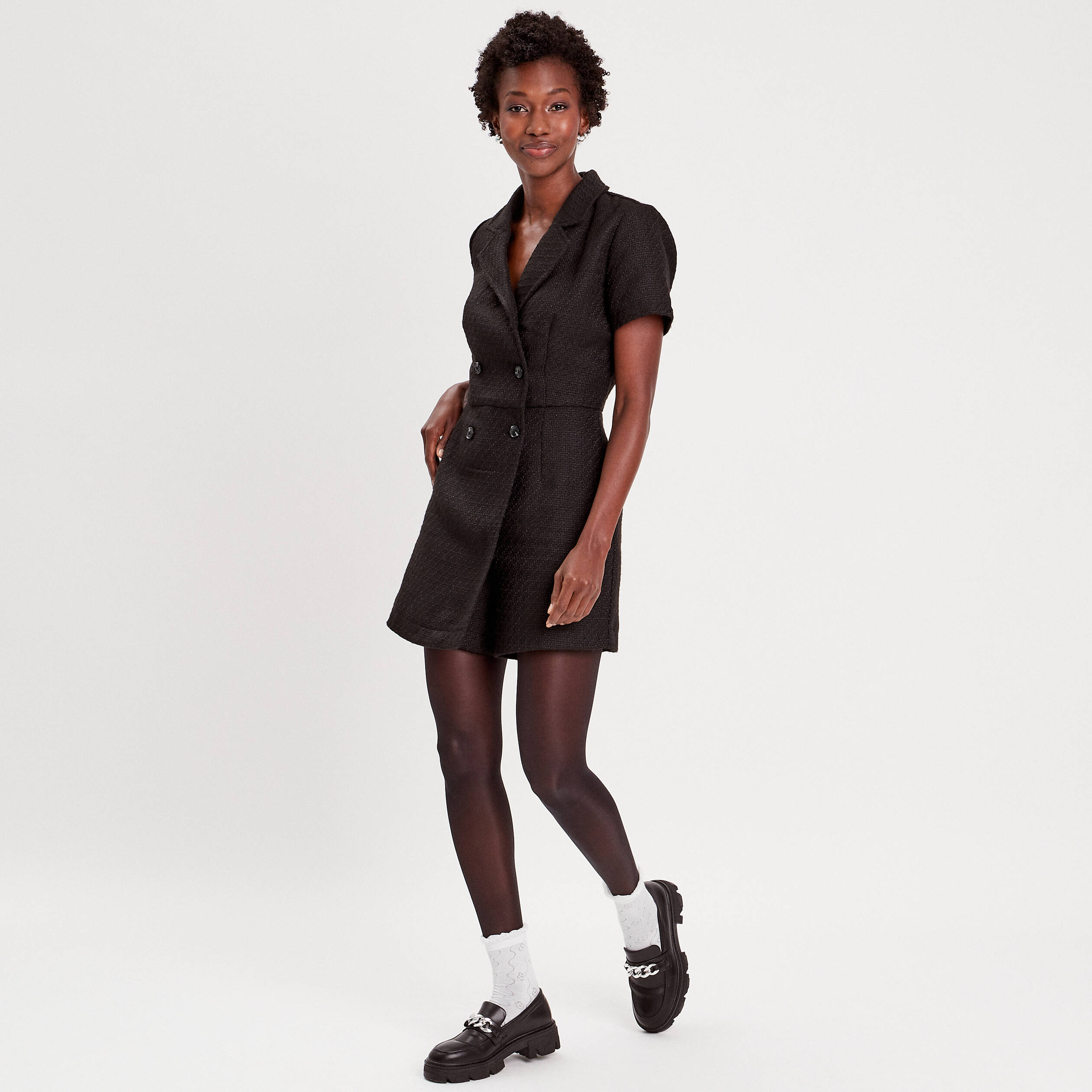 Combinaison jupe short noir femme Vibs