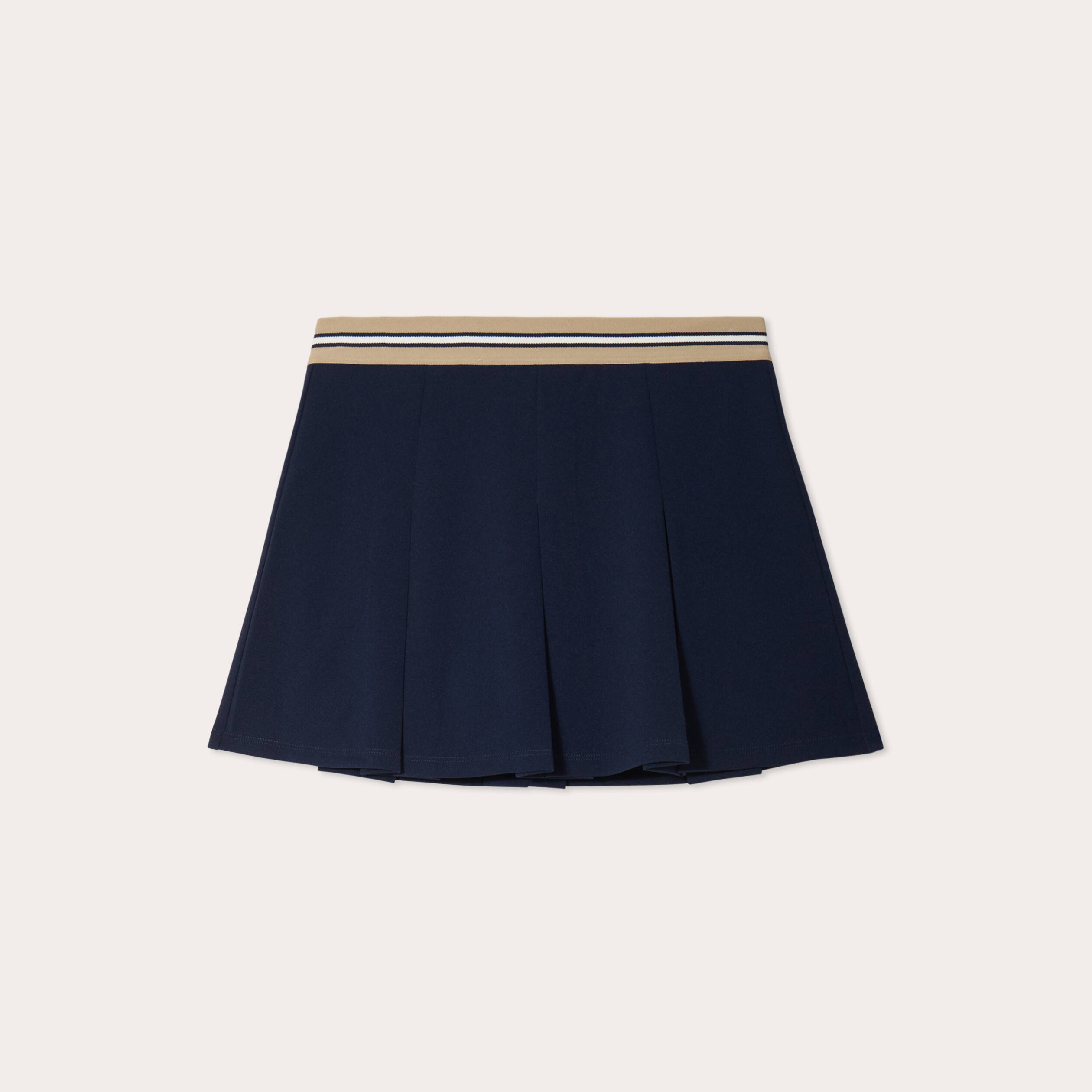 Jupe &eacute;vas&eacute;e pliss&eacute;e bleu marine femme