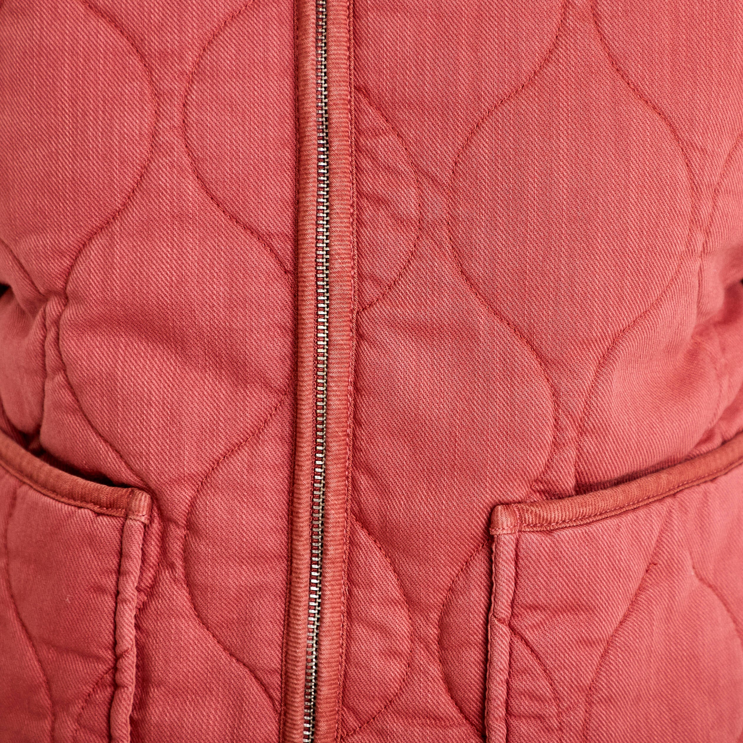 Veste matelass&eacute;e zipp&eacute;e vieux rose femme