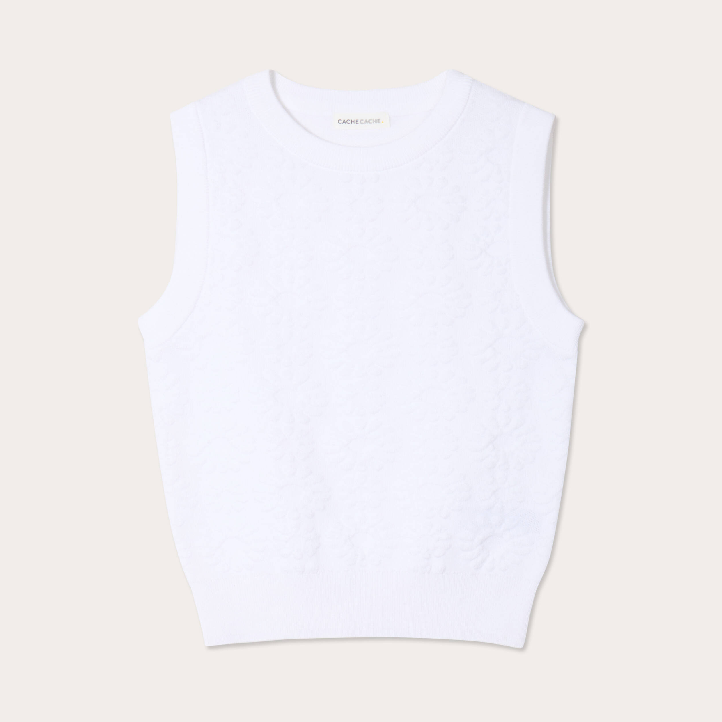 Débardeur ajusté bretelles fines blanc femme