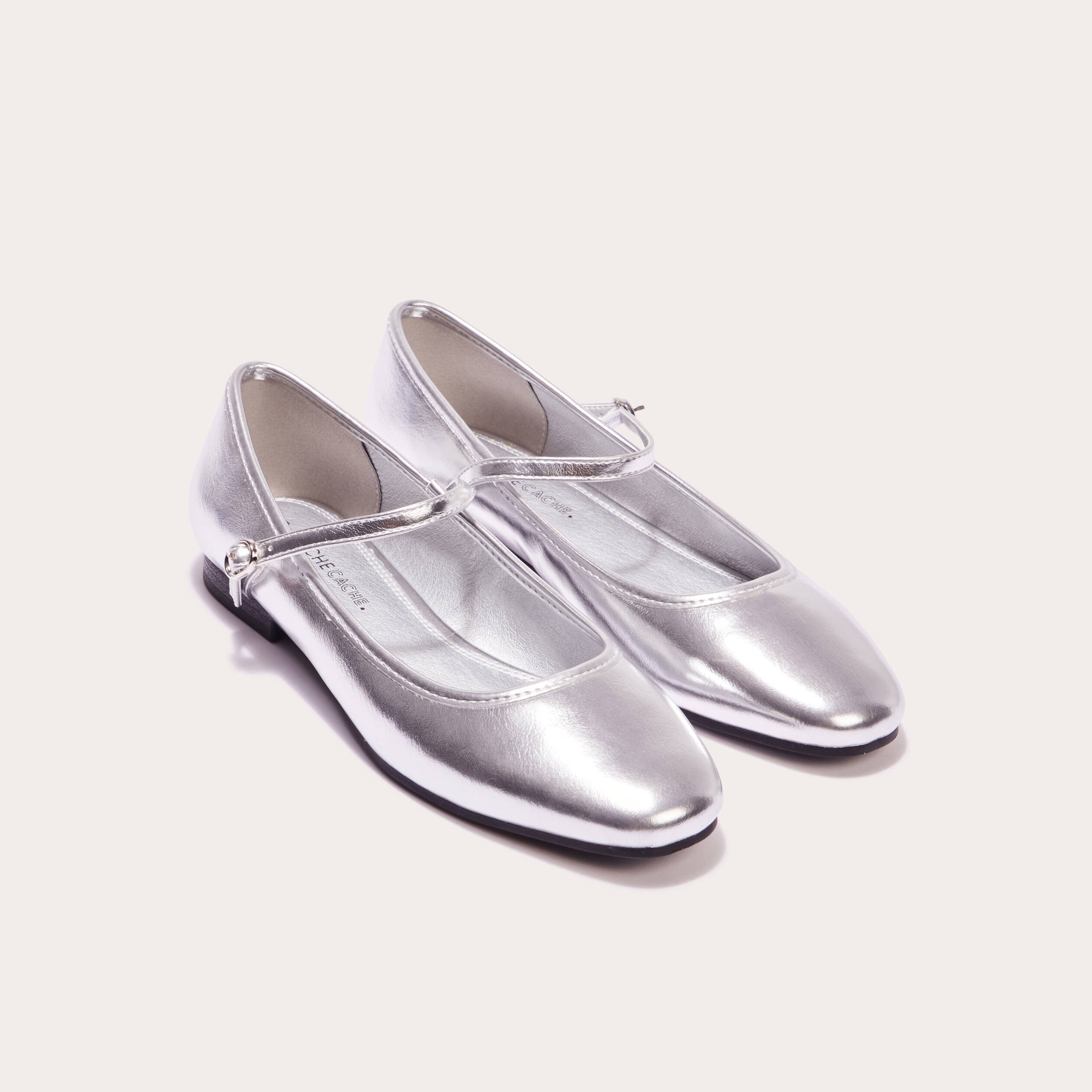ballerines plates gris argent femme Ballerines plates gris argent femme