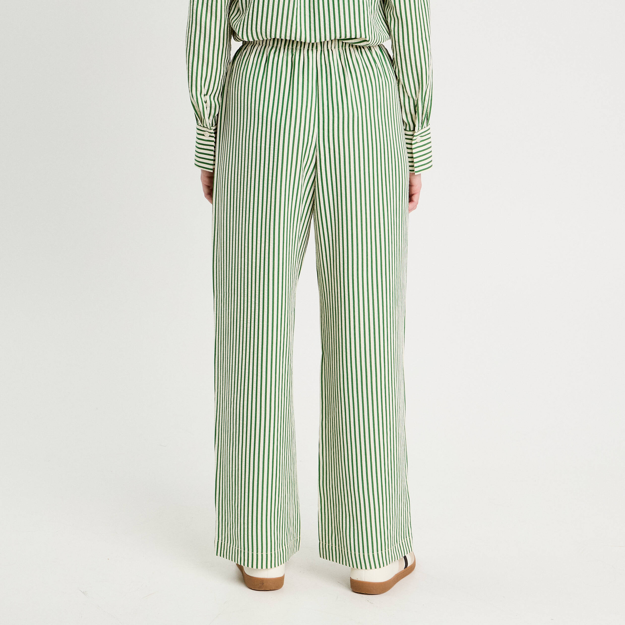 Pantalon large vert fluo femme