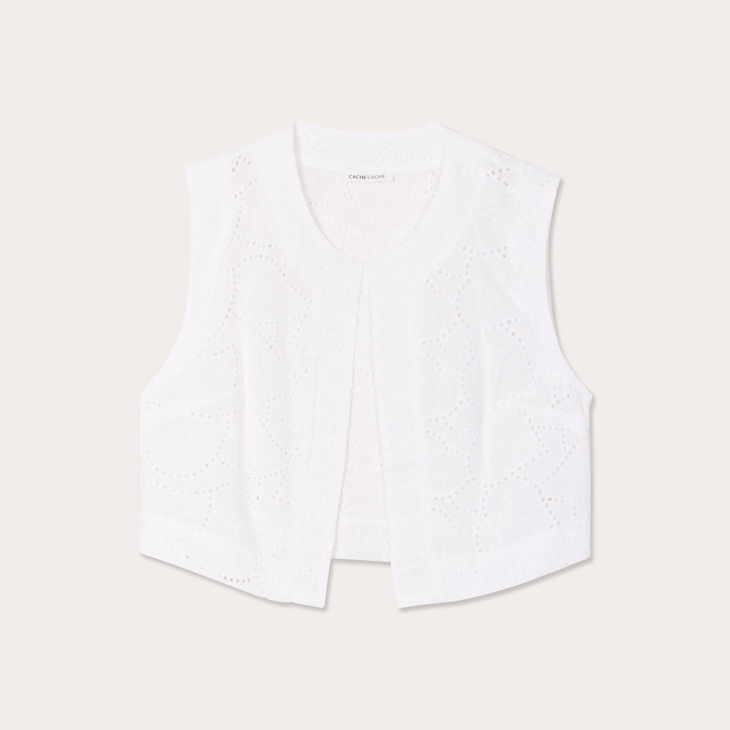 Gilet sans manches ecru femme