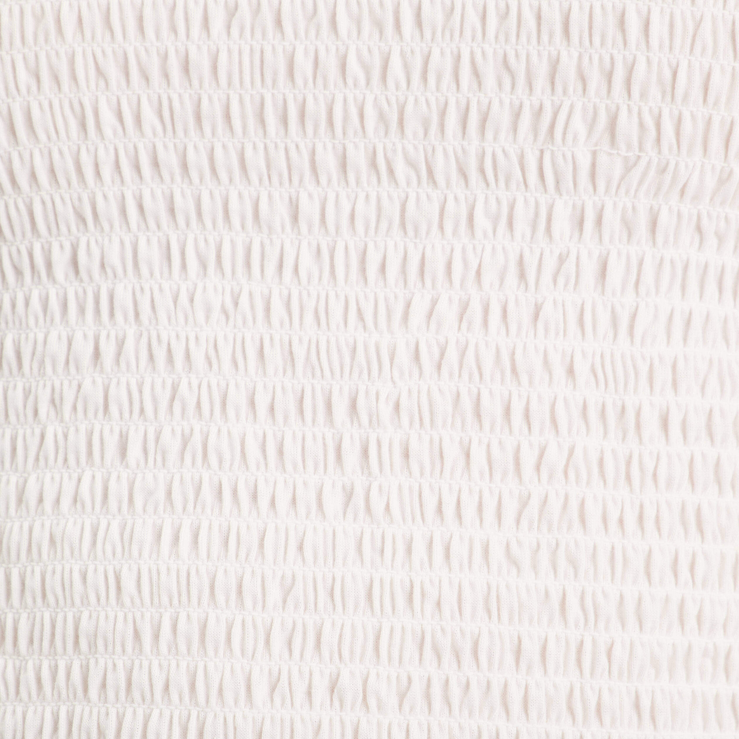 T-shirt smocké avec broderie blanc femme