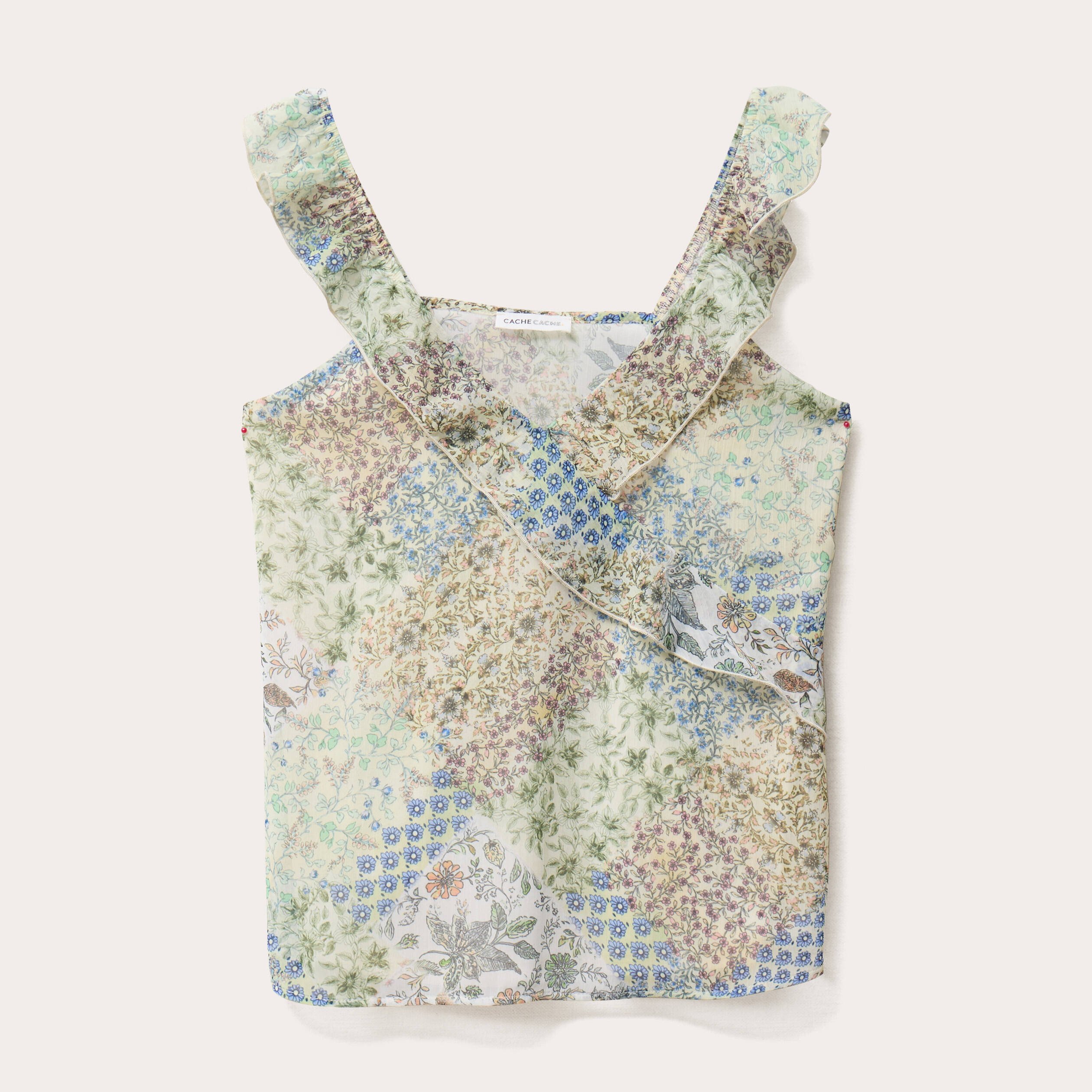 Blouse bretelles fines blanc femme