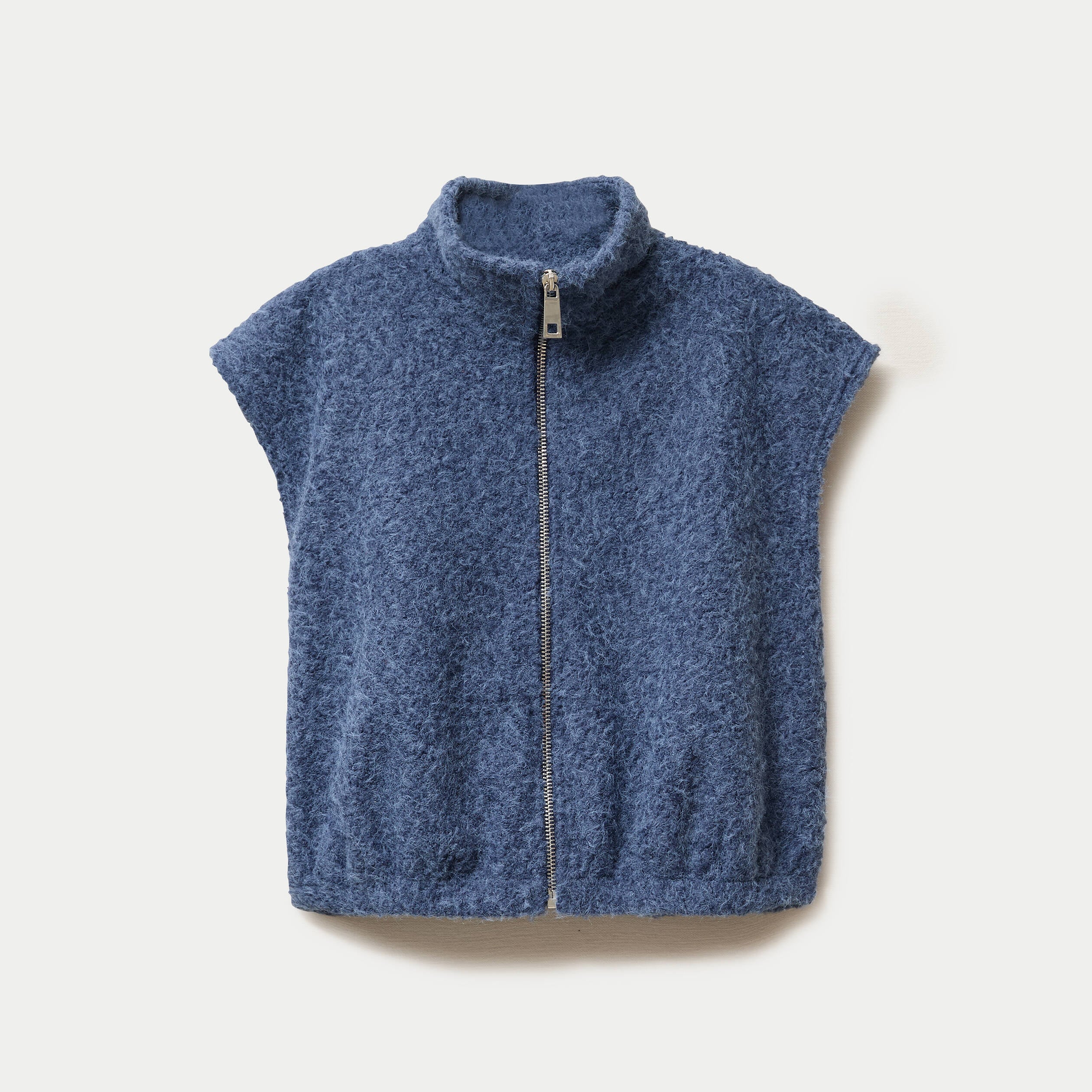 Gilet sans manches col montant bleu marine femme