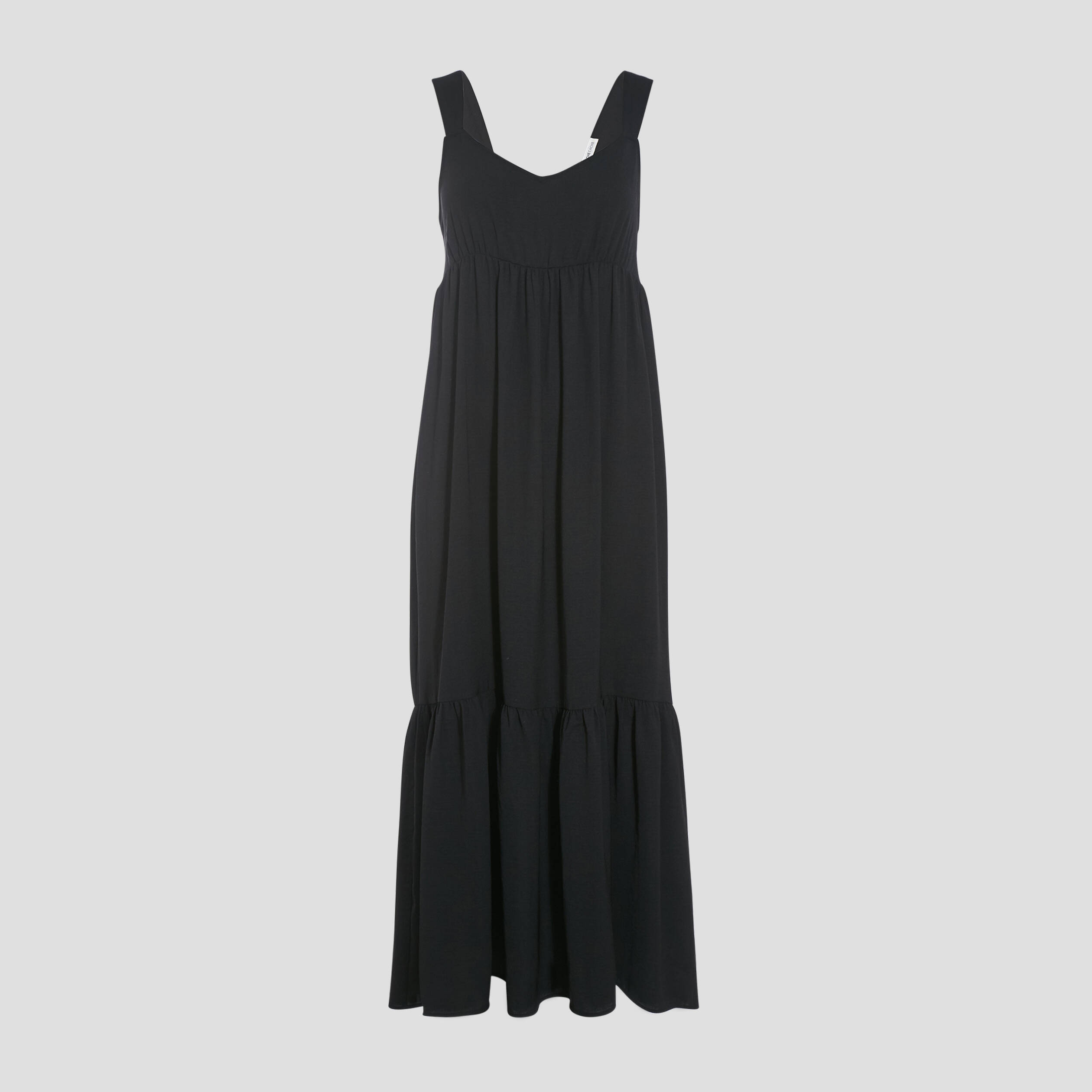 Robe longue &eacute;vas&eacute;e bretelles noir femme