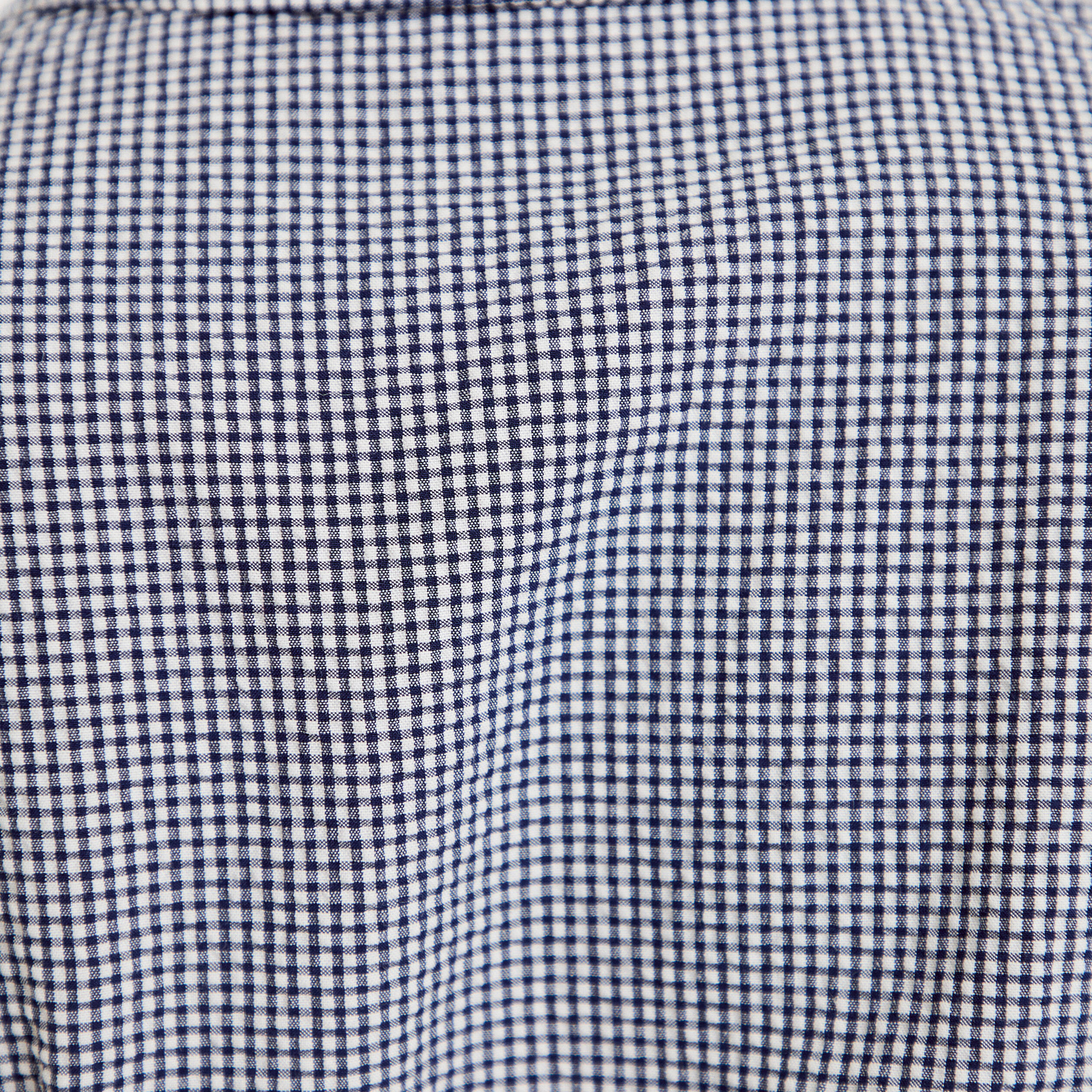 Chemise cintr&eacute;e manches courtes bleu marine femme