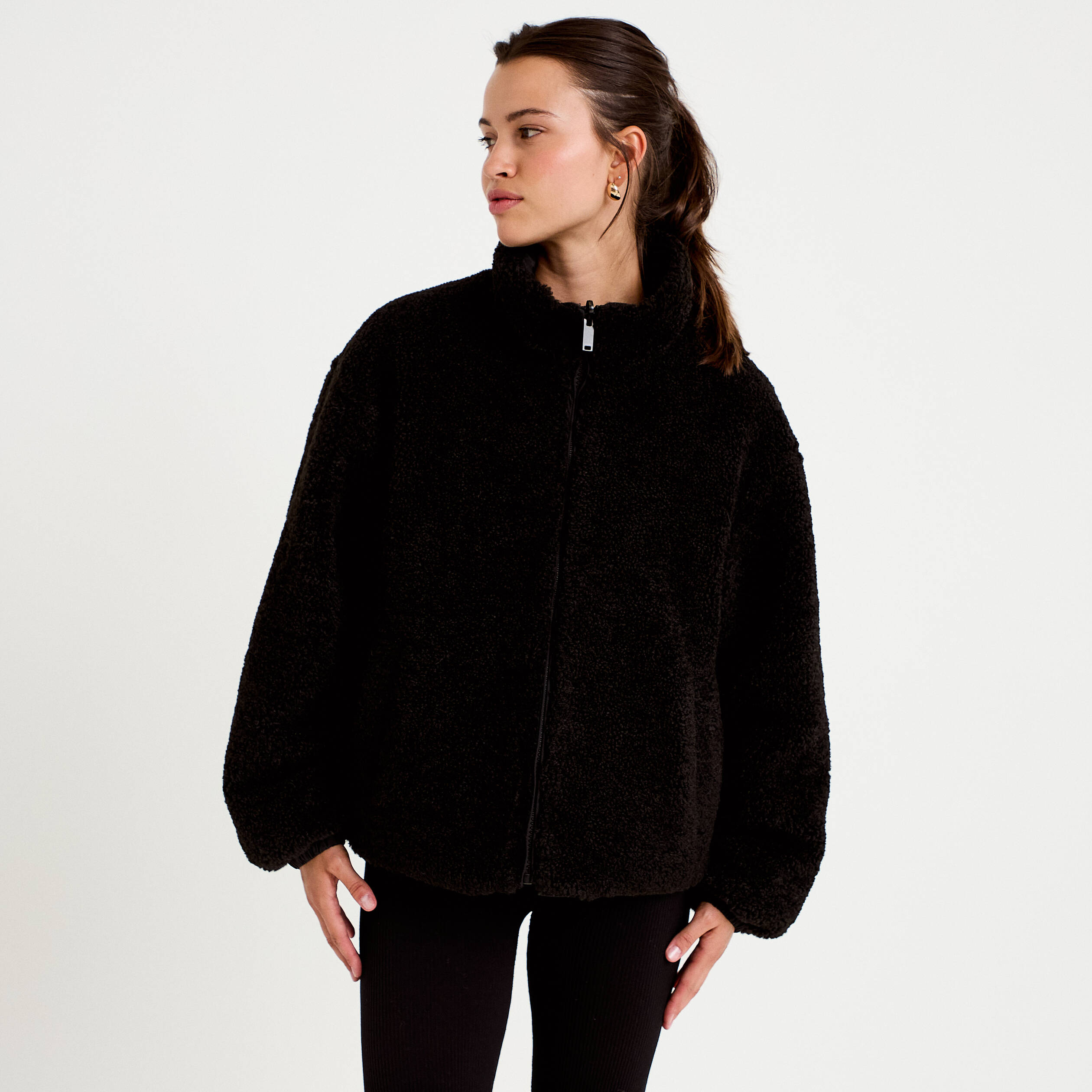 Parka r&eacute;versible effet polaire noir femme