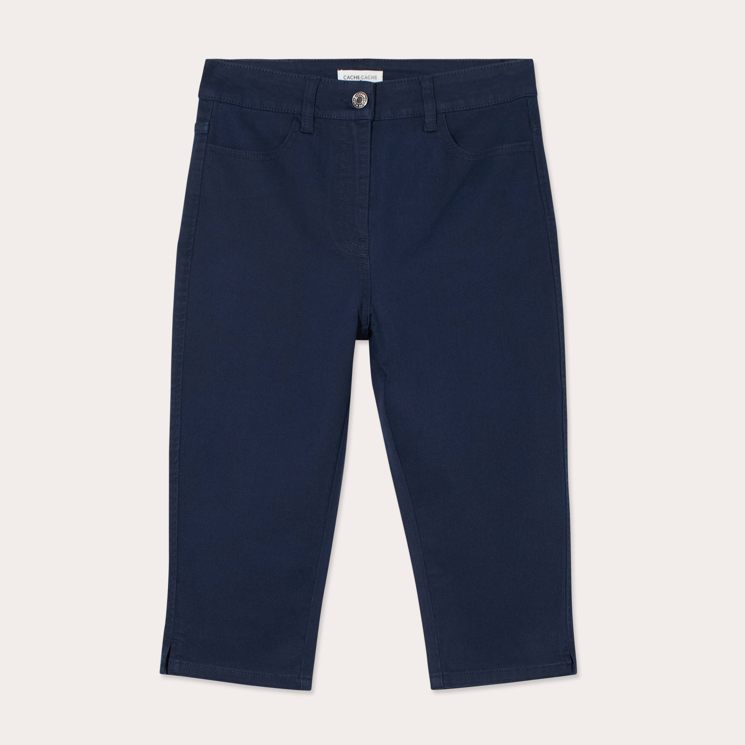 Pantalon capri bleu marine femme