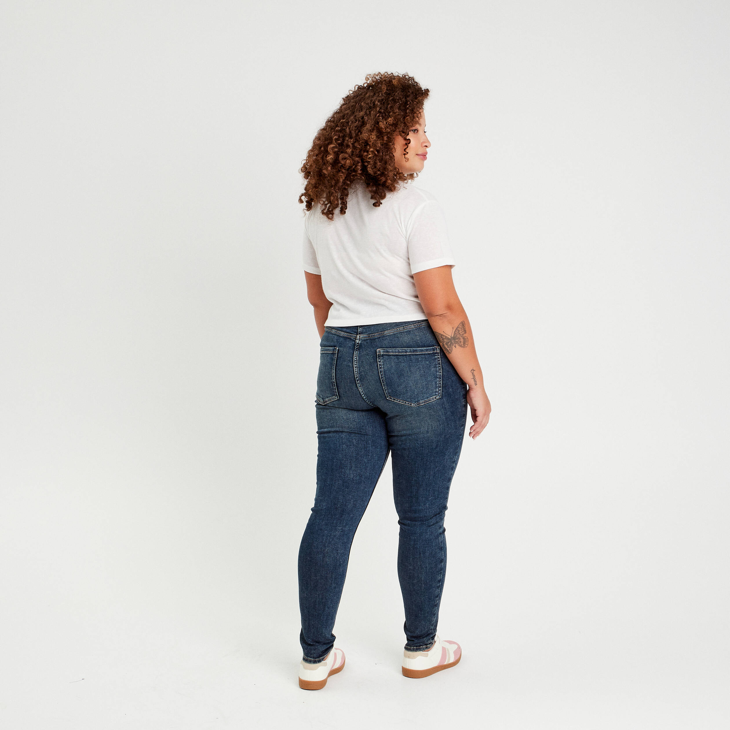 Jeans skinny taille haute denim dirty femme