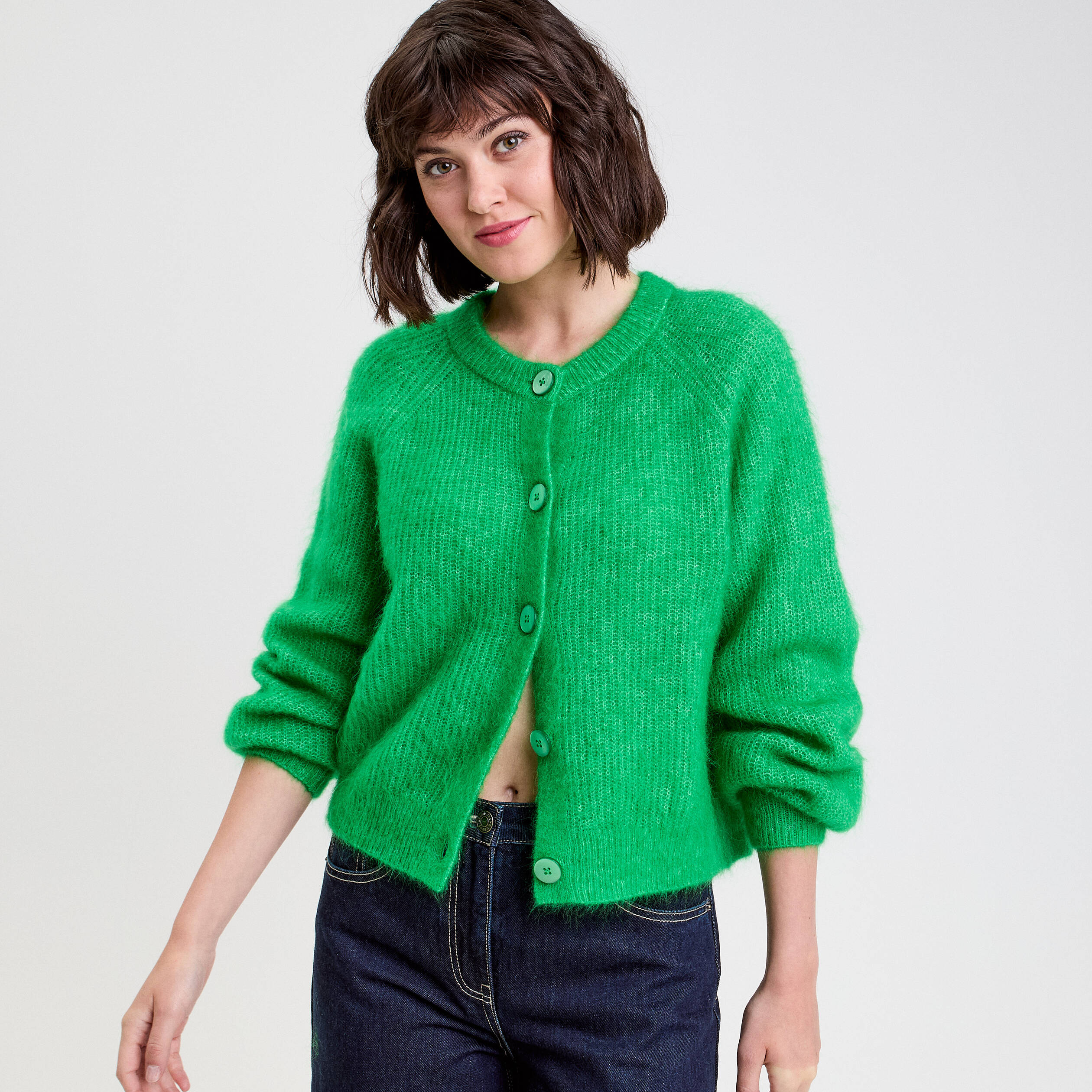 Gilet manches longues vert femme Vibs