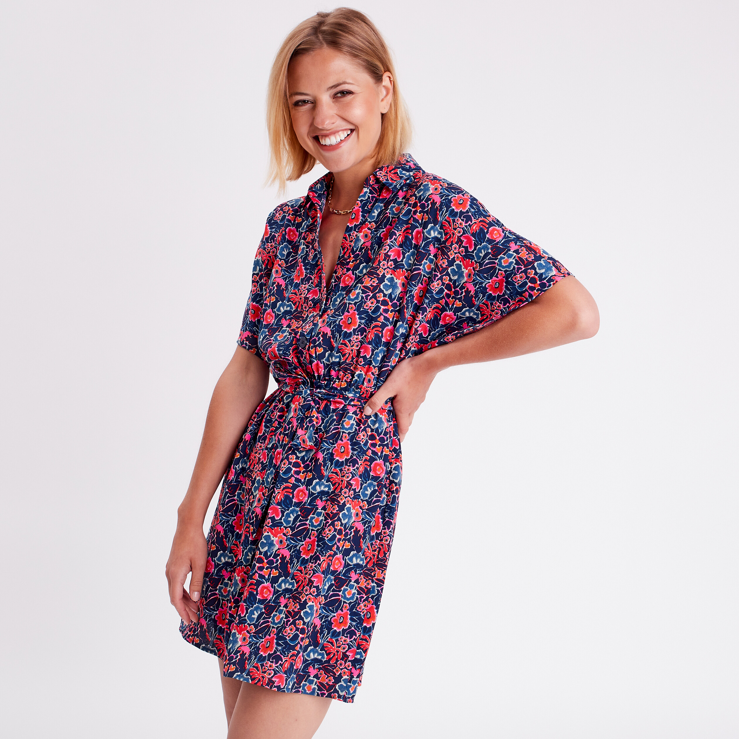 Robe évasée shop bleu marine