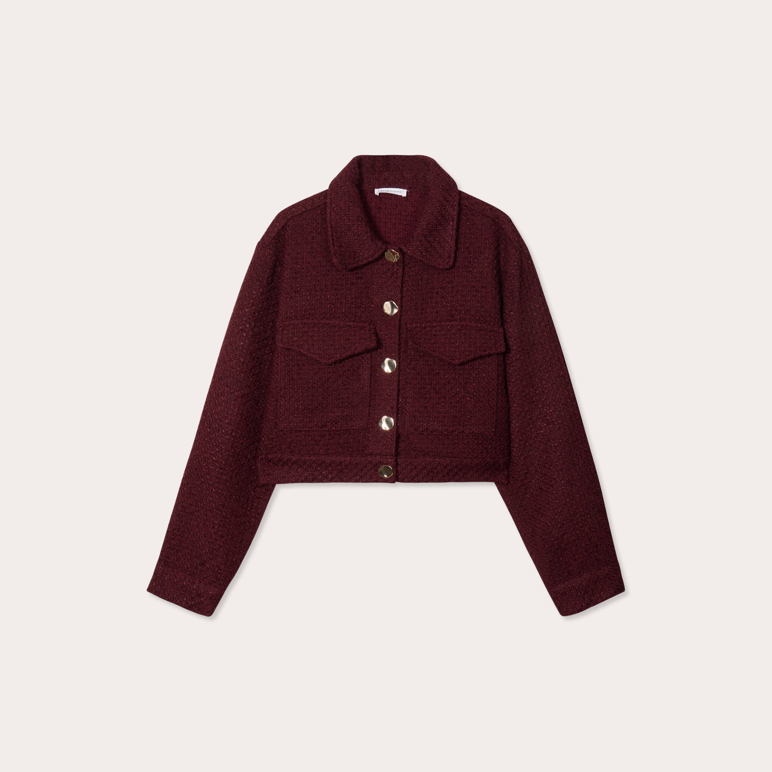veste tweed boutonnee bordeaux femme Veste tweed boutonnée bordeaux femme
