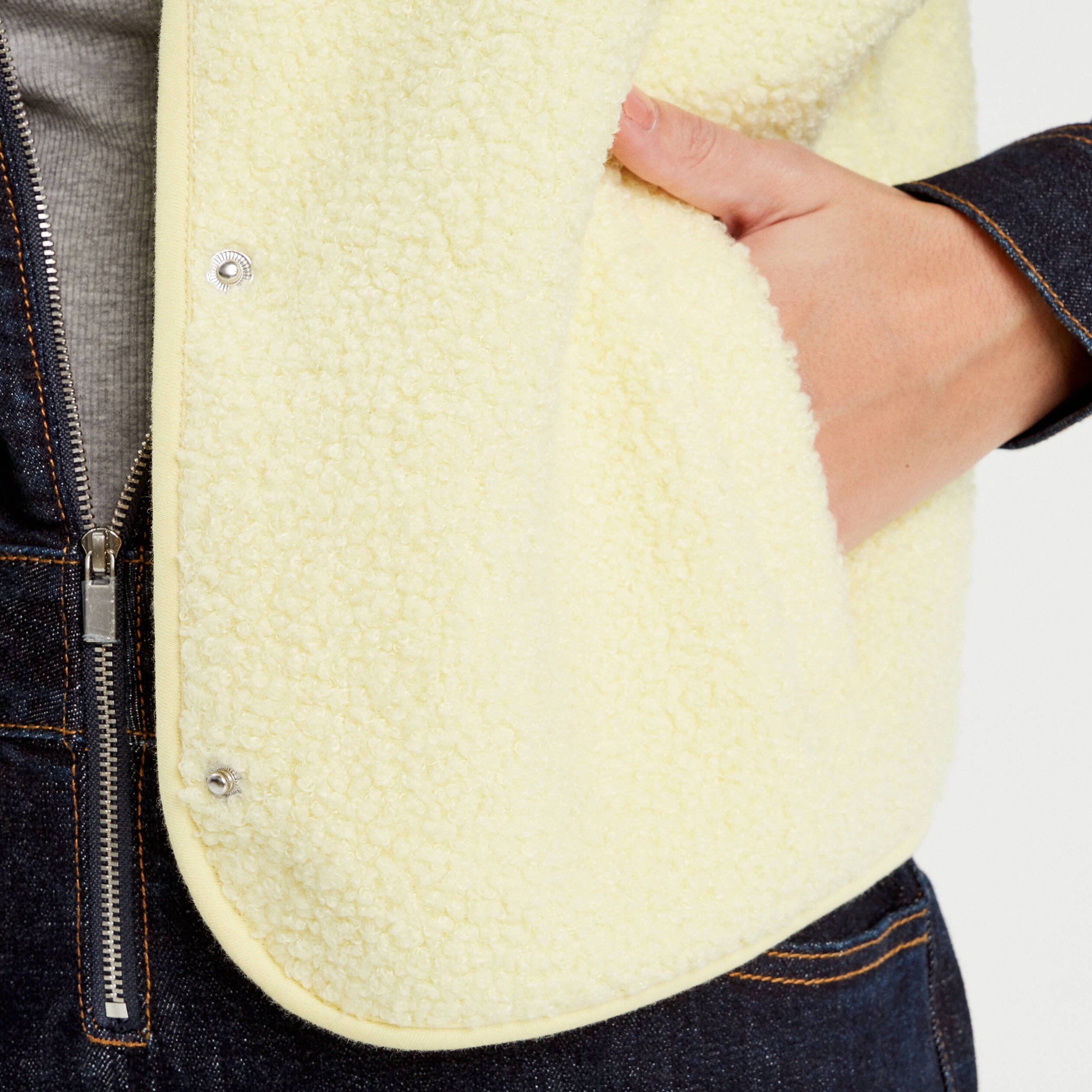 gilet polaire sans manches jaune clair femme Gilet polaire sans manches jaune clair femme