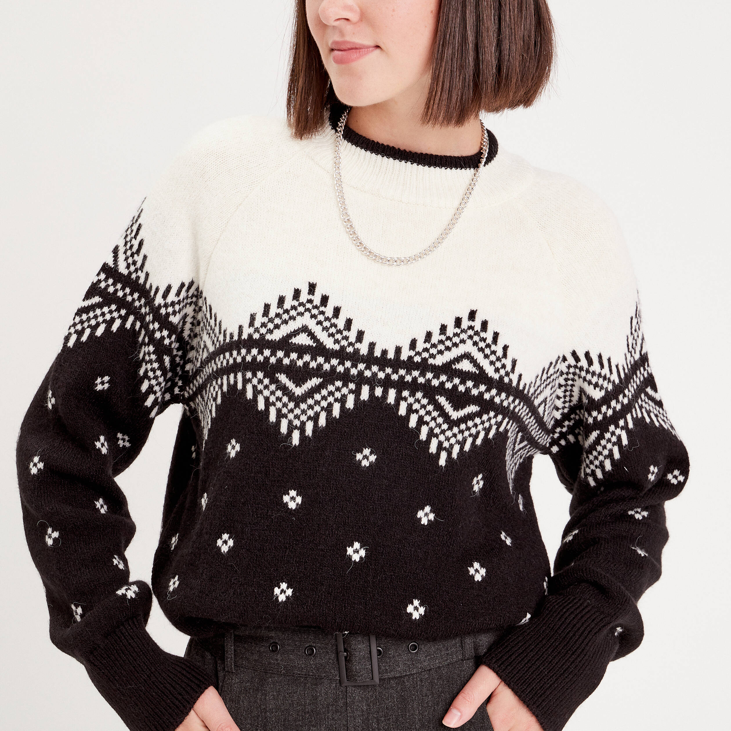 pull manches longues col rond noir femme Pull manches longues col rond noir femme