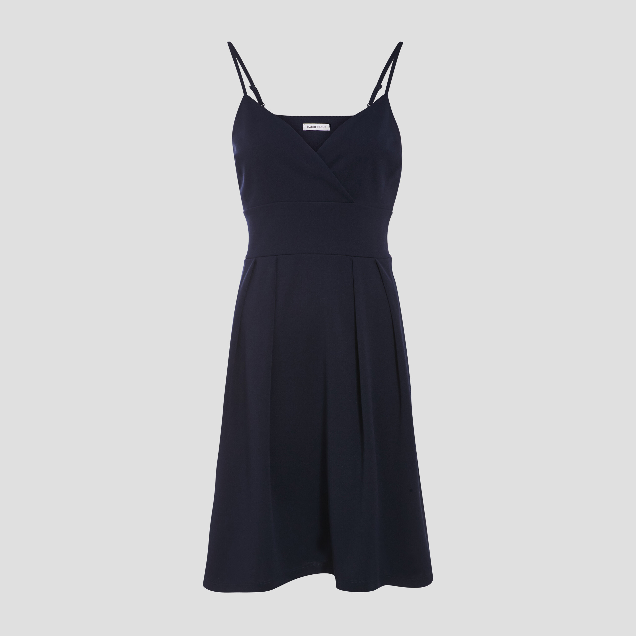 Robe &eacute;vas&eacute;e avec bretelles bleu marine femme