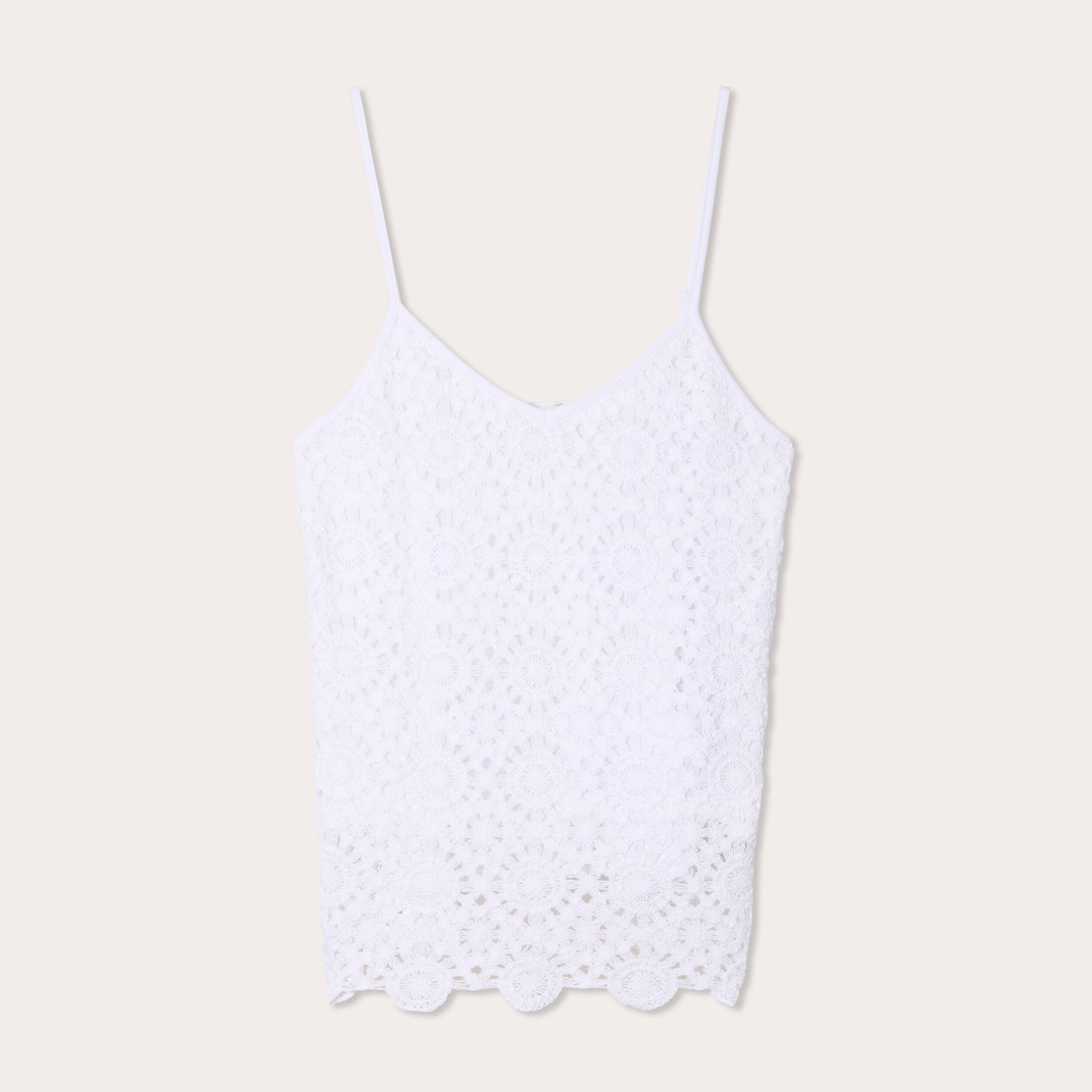 D&eacute;bardeur effet crochet blanc femme