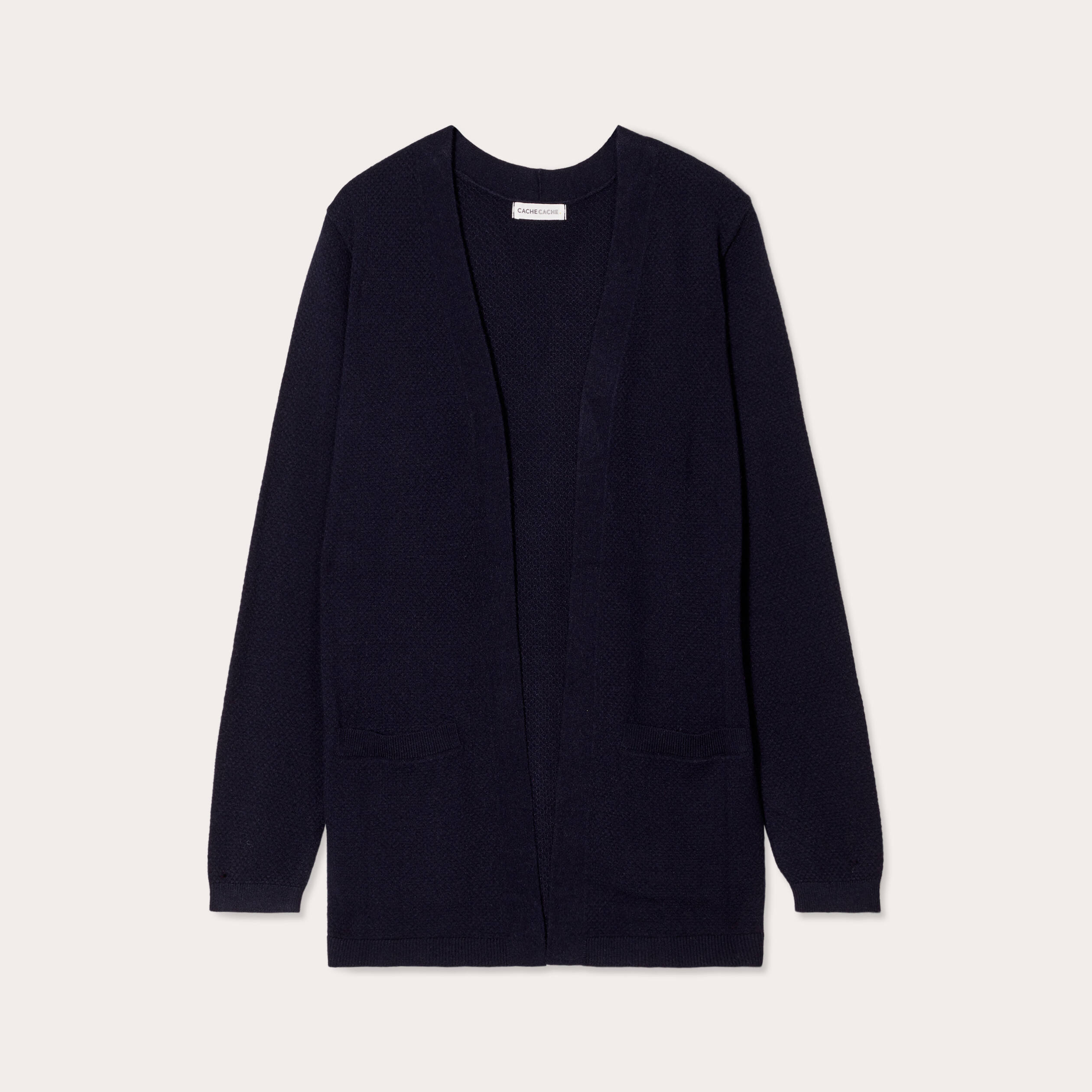 Gilet manches longues bleu marine femme