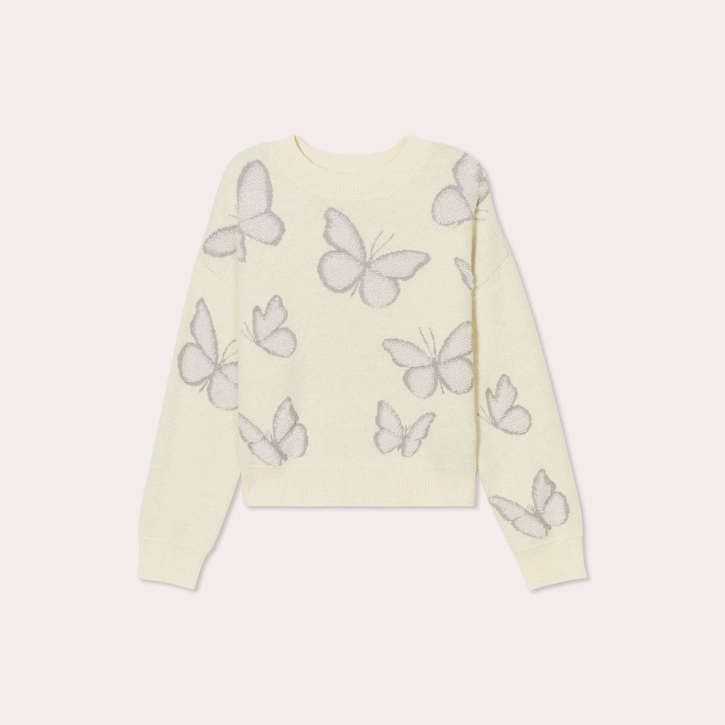 Pull manches longues jaune clair femme